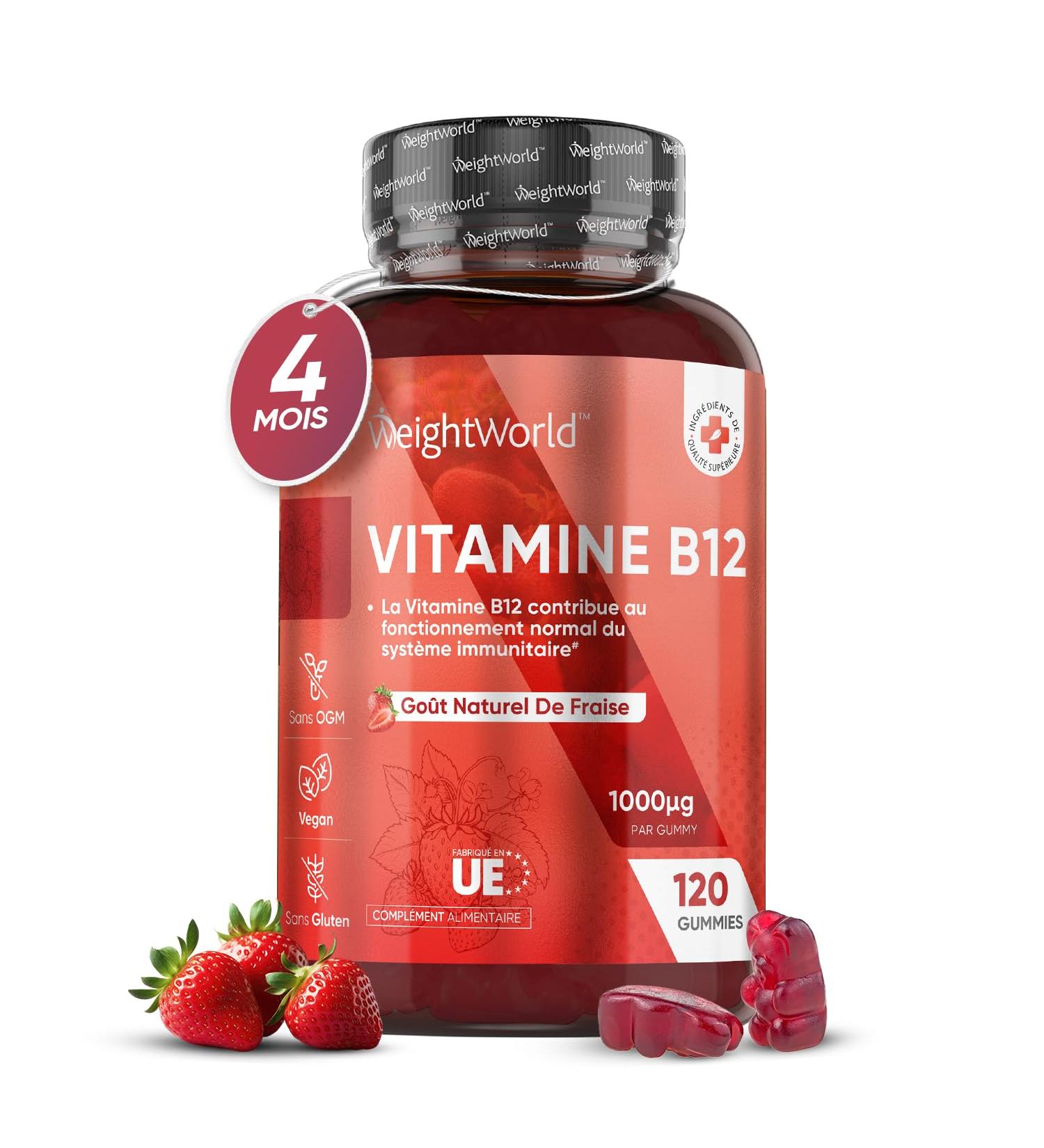 Vitamin B12 Methylcobalamin 1000mcg - 120 Gummies Vitamin B12 Vegan Pure & High Absorption - 4 Month Vitamin Cure Strawberry Flavor - B12 Vitamin Fatigue Immunity Metabolism Nervous System - Buy Online on GoSupps.com