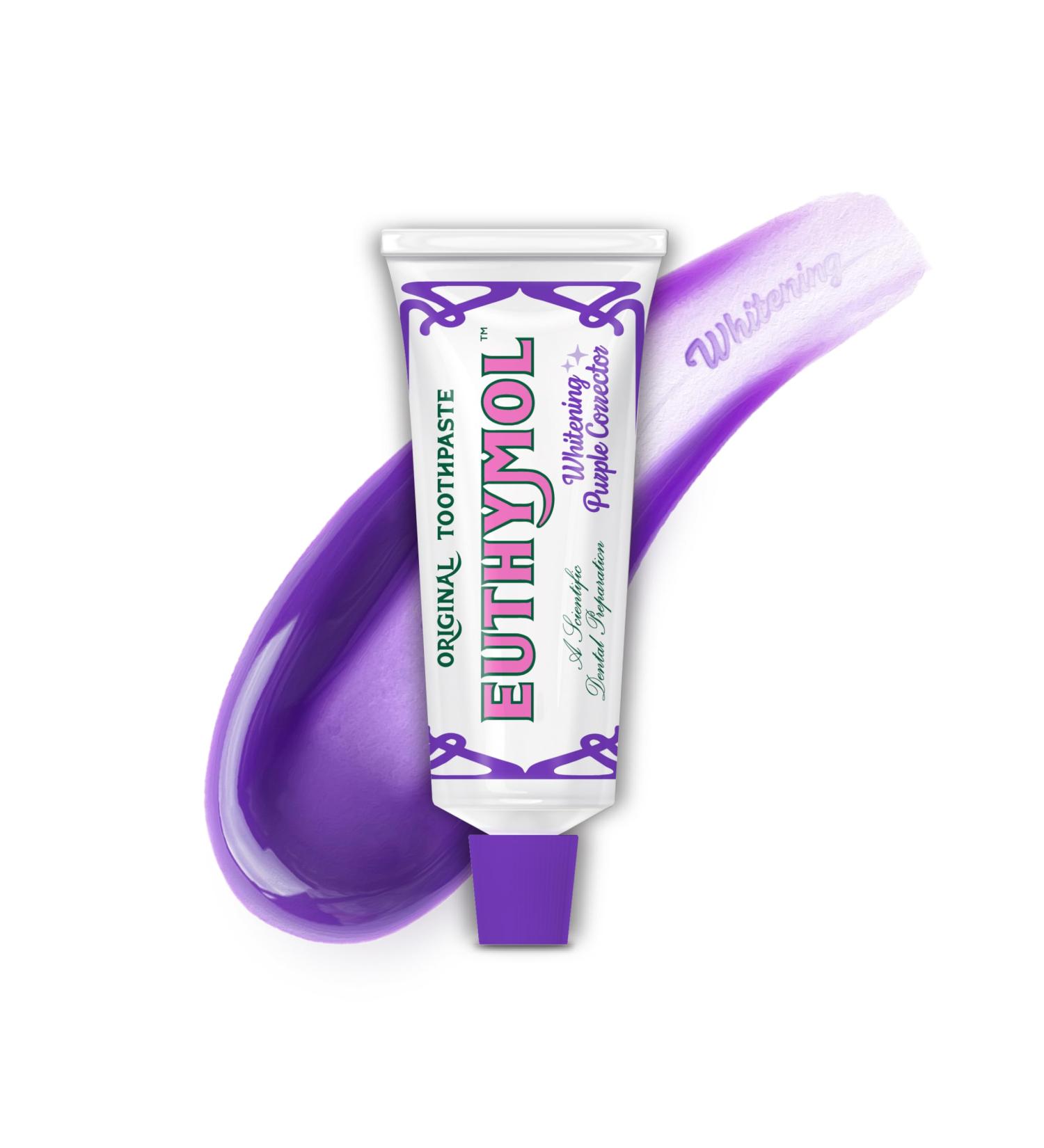 Euthymol Purple Whitening Toothpaste (3.7 fl oz) for Yellow & Sensitive Teeth | Violet Tone-Up Formula Instantly Brightens 24H Stain Defense Long-Lasting Fresh Breath 3.7 Fl Oz (Pack of 1) - Buy Online on GoSupps.com