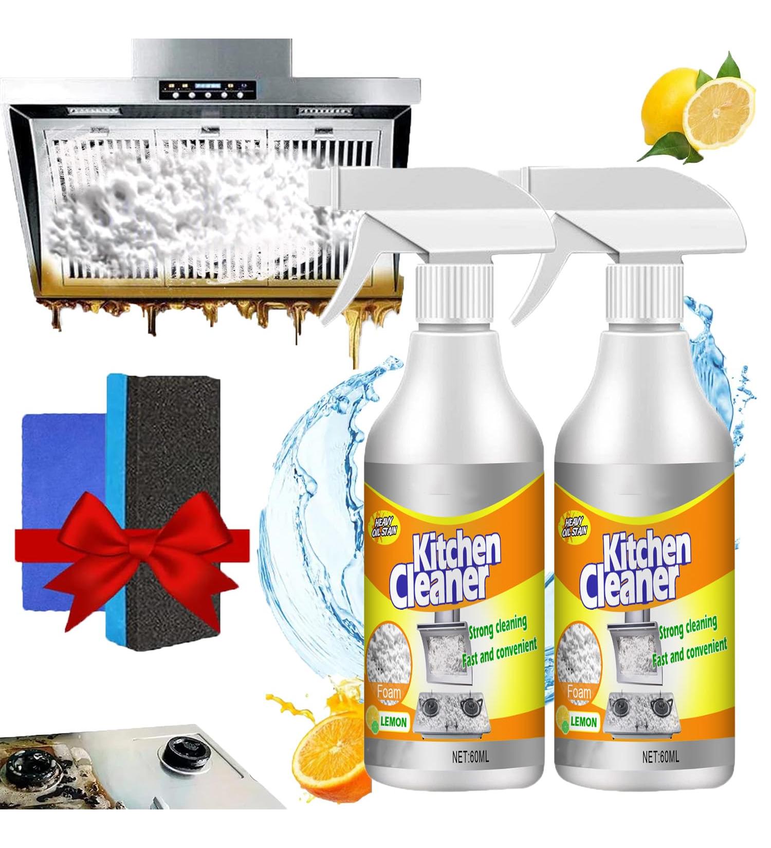 Kitchen Foam Cleaner Multi-Purpose Foam Cleaner All-Purpose Kitchen Pots and Pan Cleaner Kitchen Grease Cleaner Spray Heavy Oil Stain Cleaning Spray For Kitchen (2PCS) - Buy Online on GoSupps.com
