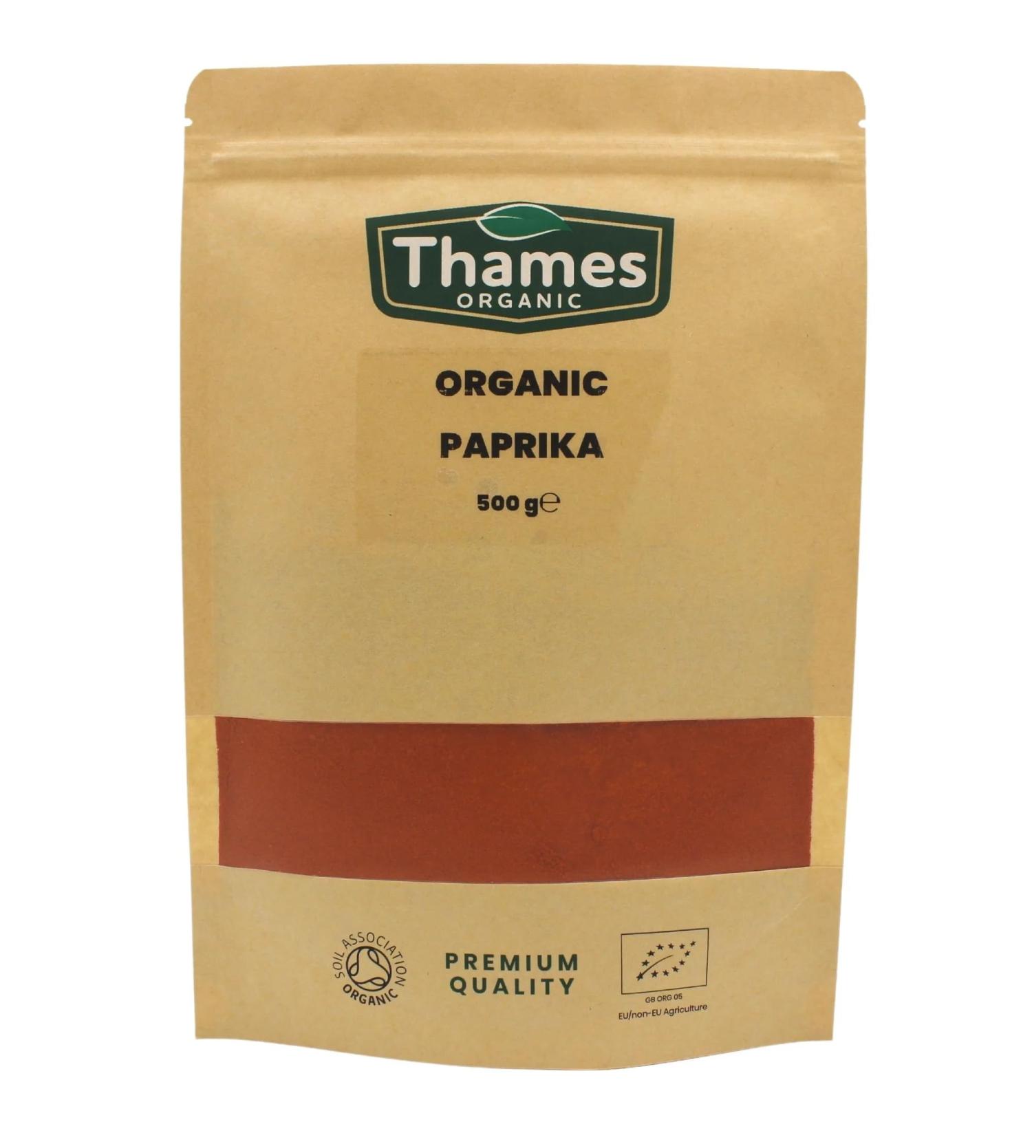 Thames Organic 500g Organic Paprika - Non-GMO Vegan, No Additives, Resealable Bag - 500g (Pack of 1) - Buy Online on GoSupps.com