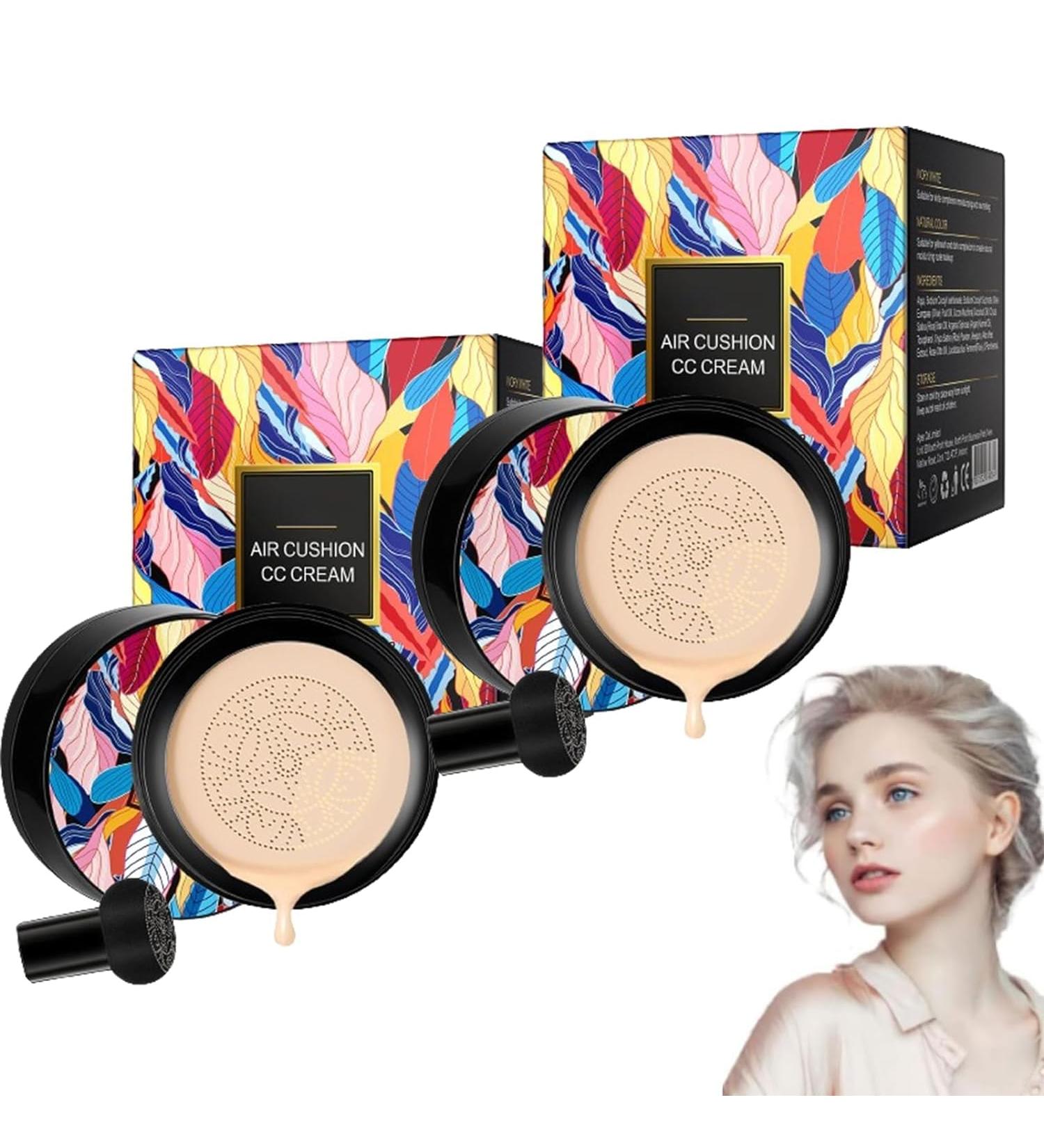 Mushroom Head Air Cushion CC Cream Whale Grass Air Cushion CC Milk for Concealer Face Moisturizing and Moisturizing. (Natural+Natural) - Buy Online on GoSupps.com