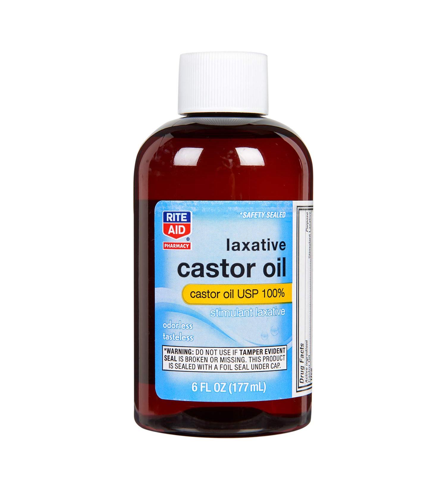Rite Aid 100% USP Castor Oil 6 fl oz | Odorless & Tasteless | Gluten Free | Constipation Relief | Stimulant Laxative | Food Grade - Buy Online on GoSupps.com