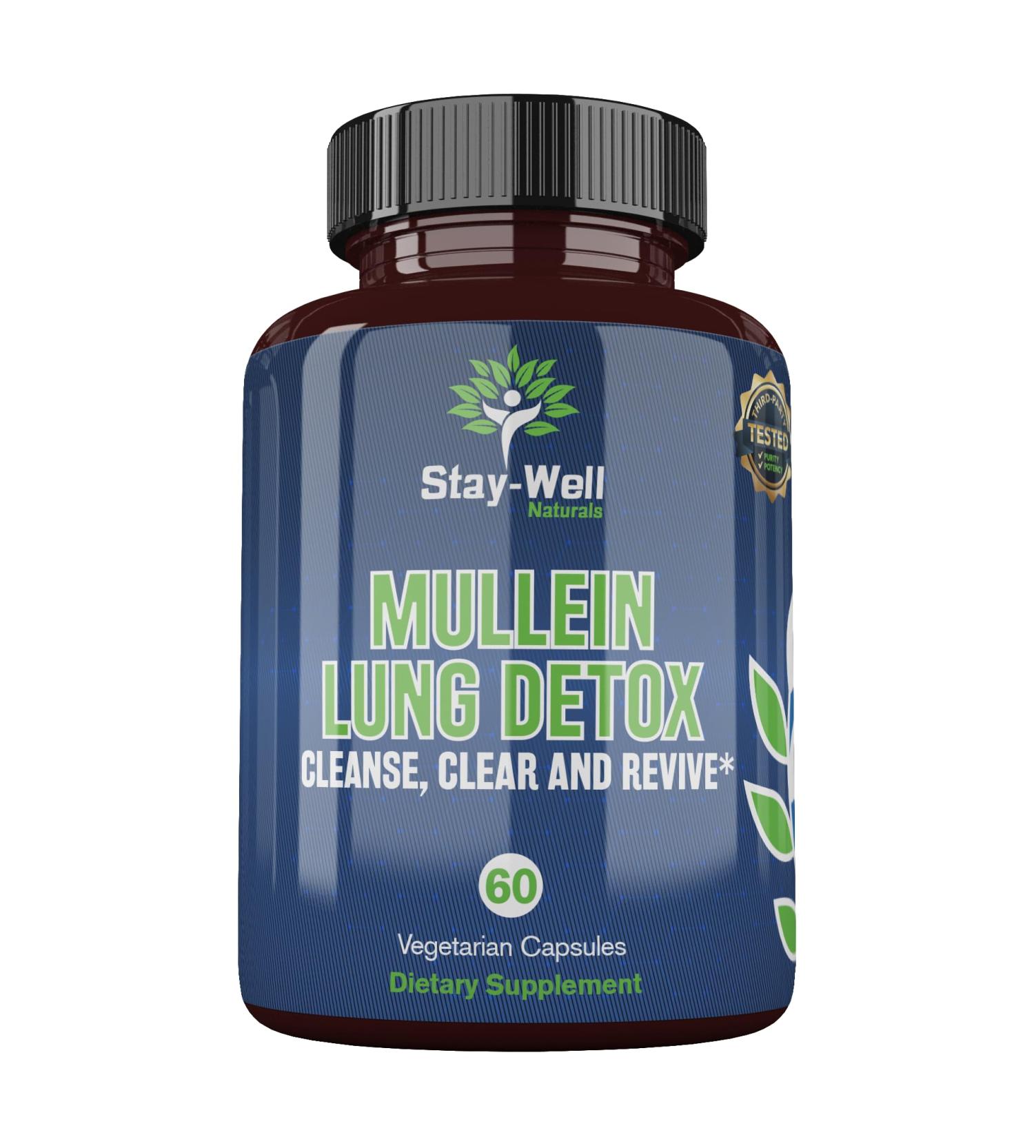 Buy Mullein Lung Detox for Smokers | All-Natural Lung Cleanse for Healthy Breathing | 60 Capsules - International Shipping Available - Buy Online on GoSupps.com