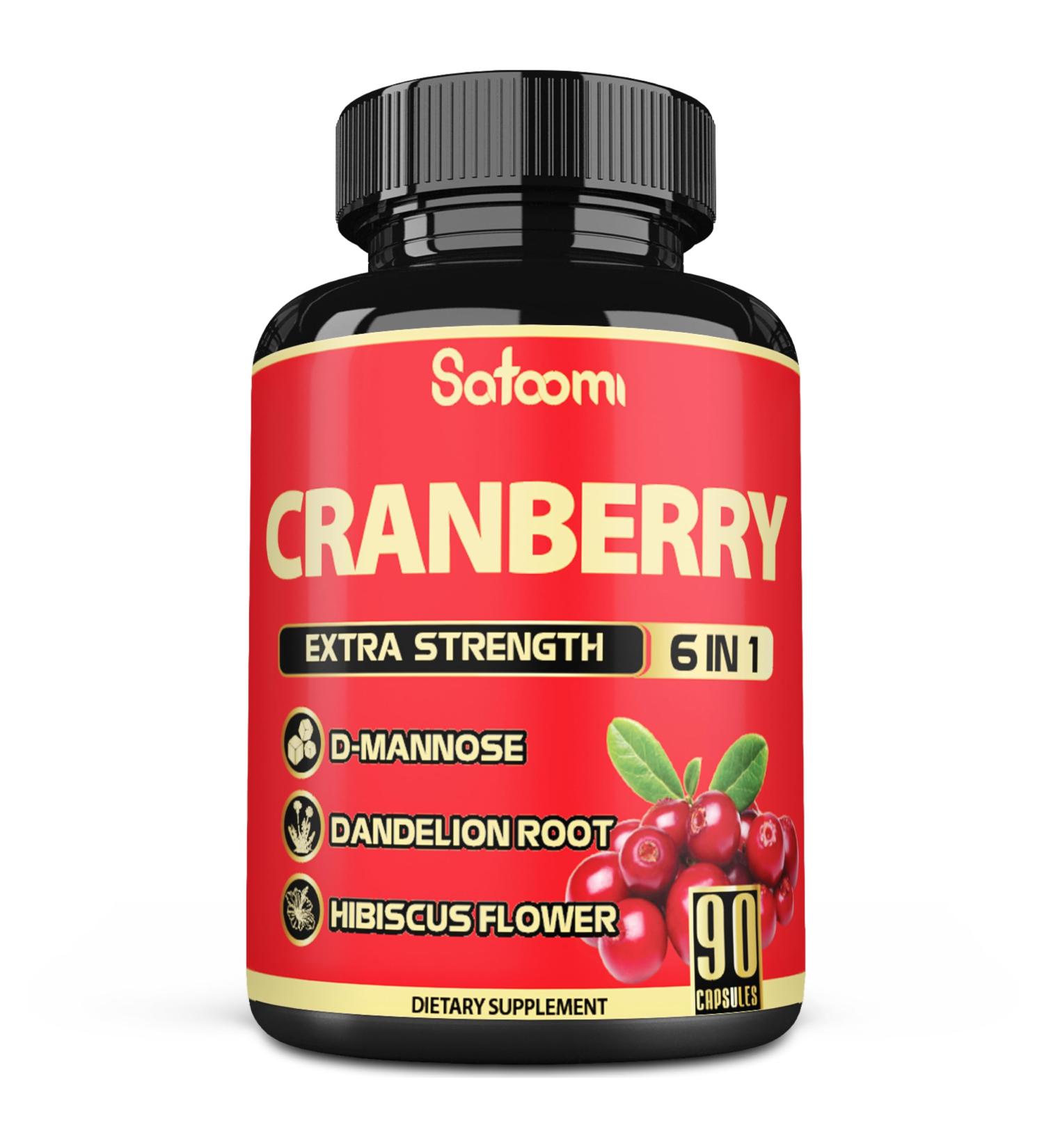 Satoomi 6in1 Cranberry Pills for Women - 3-Month Supply - 6 Herbal Ingredients Extract - 90 Veggie Capsules - Buy Online on GoSupps.com