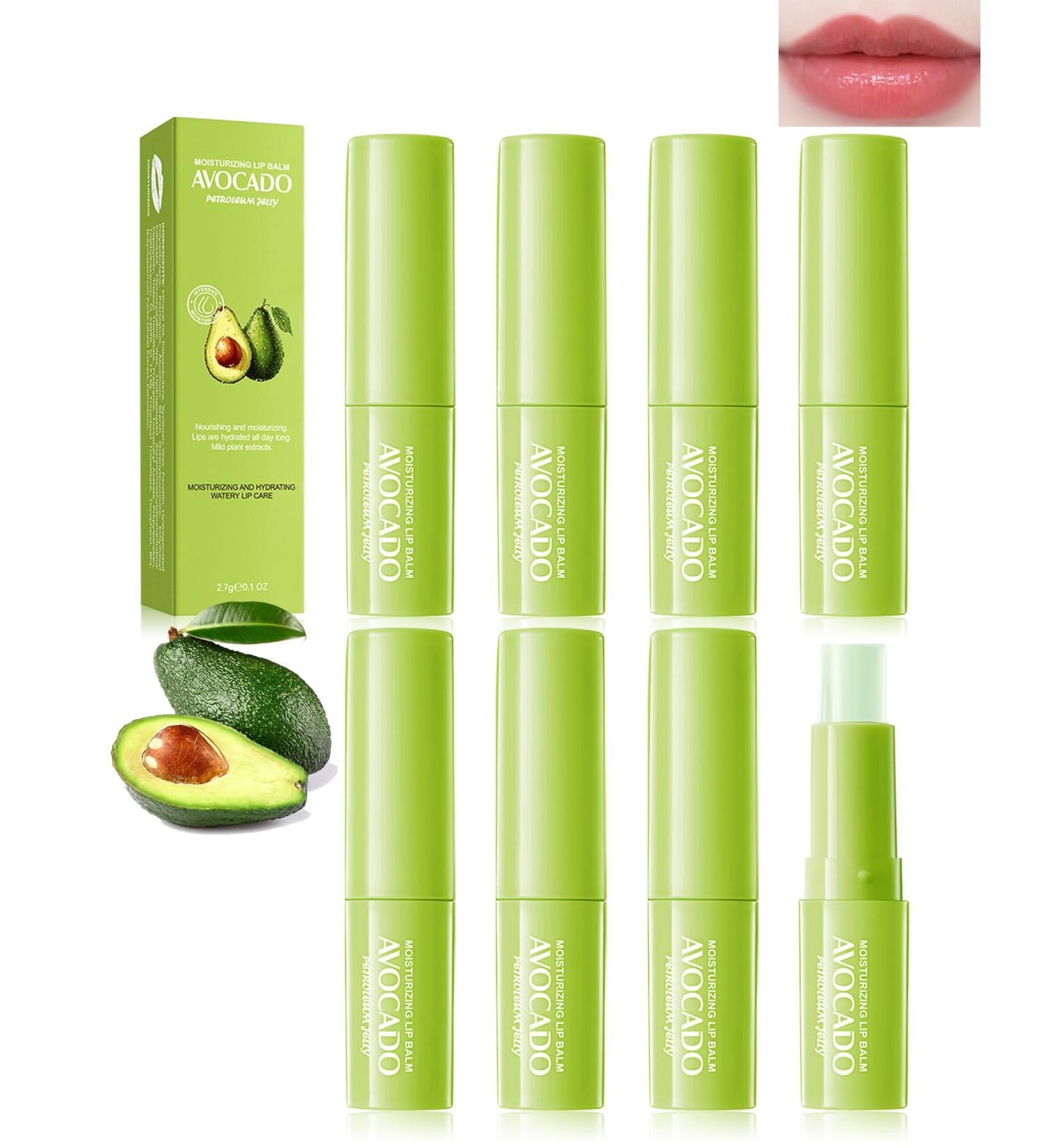 Lip Balm Set-8pcs Avocado Hydrating Lip Balm Moisturizing Soothing Care Lip Moisturizer Improve Dry & Chapped Lips Colorless Non-Sticky Lip Primer Thanksgiving Lip Care Gift Kit for Women Girl 8PCS*2.7g - Buy Online on GoSupps.com