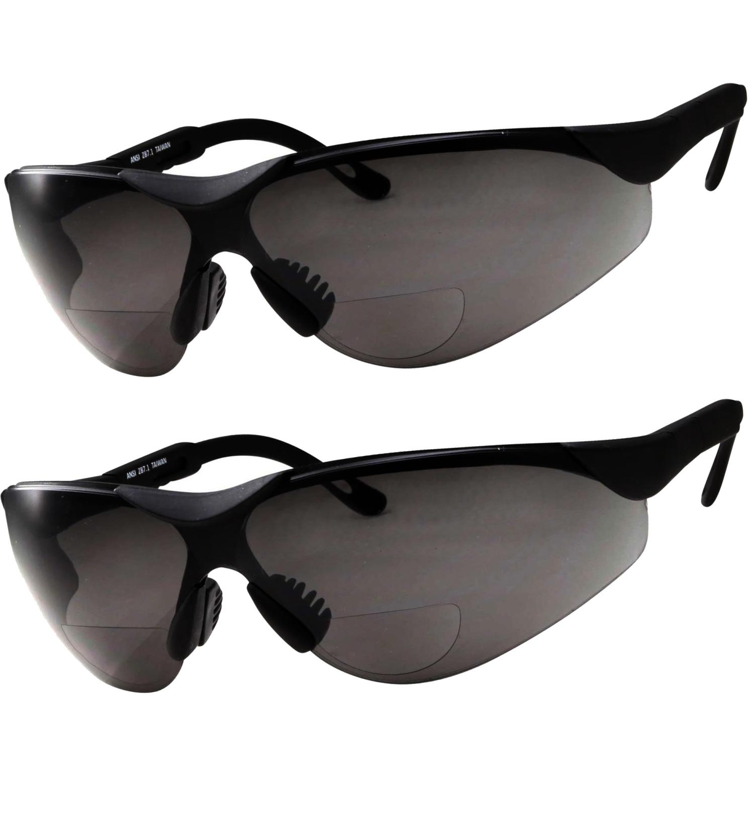 Buy grinderPUNCH Bifocal Safety Glasses - 2 Pairs with Black Lenses & Adjustable Temples (+2.50 Diopter) | International Shipping Available - Buy Online on GoSupps.com