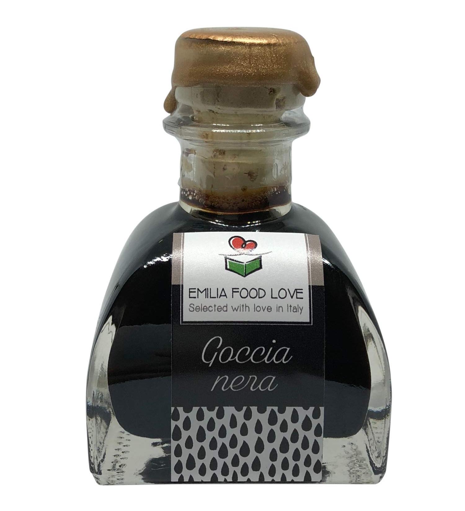 GOCCIA NERA - Black Balsamic Condiment 8 Years Aged - Made in Italy - EMILIA FOOD LOVE - Selected with Love in Italy - Condimento Balsamico invecchiato 8 anni - Buy Online on GoSupps.com