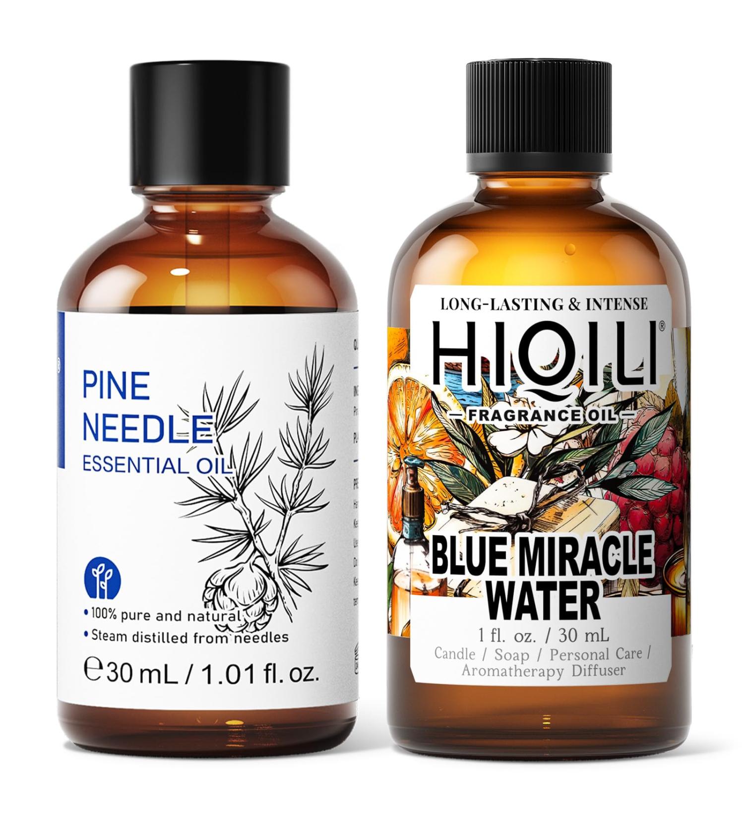 HIQILI 30ML Pine Needle Essential Oil & 30ML Blue Miracle Water Fragrance Oil for DIY Diffuser - Buy Online on GoSupps.com