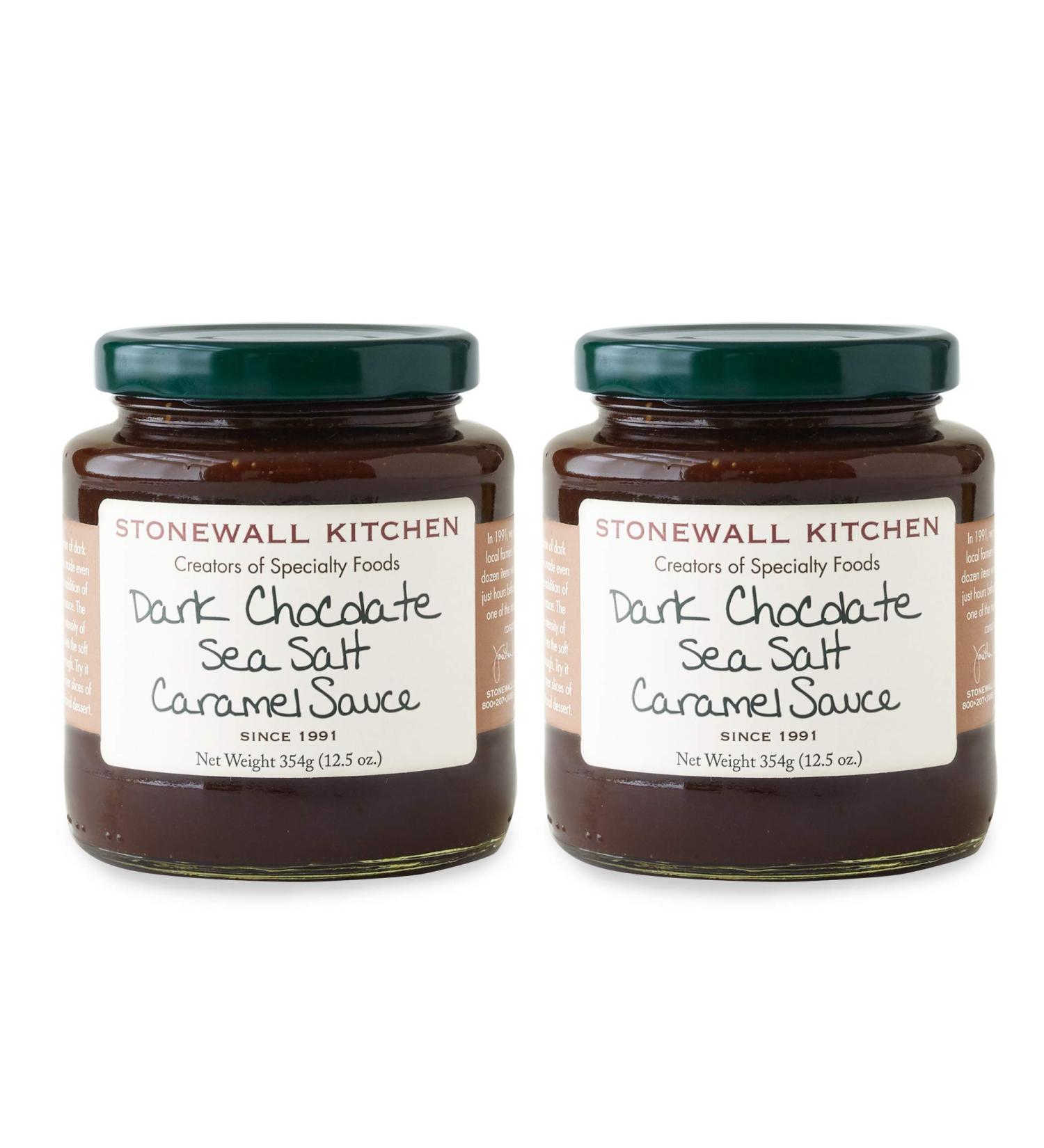 Stonewall Kitchen Dark Chocolate Sea Salt Caramel Sauce 12.5 oz (Pack of 2) - Rich Dark Chocolate | Sweet Caramel | Sea Salt - 2-Pack - Buy Online on GoSupps.com