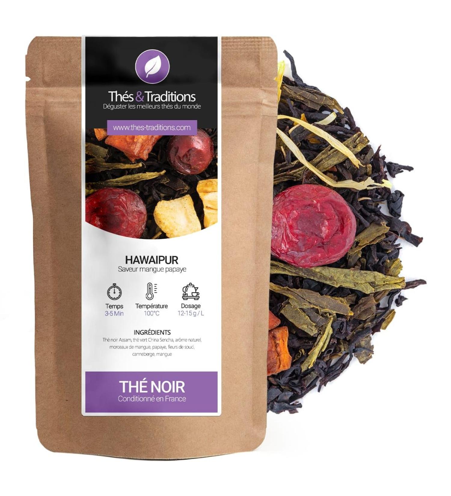 Th s & Traditions Teas & Traditions - Organic Black Tea Mango Papaya Hawaipur | 100g