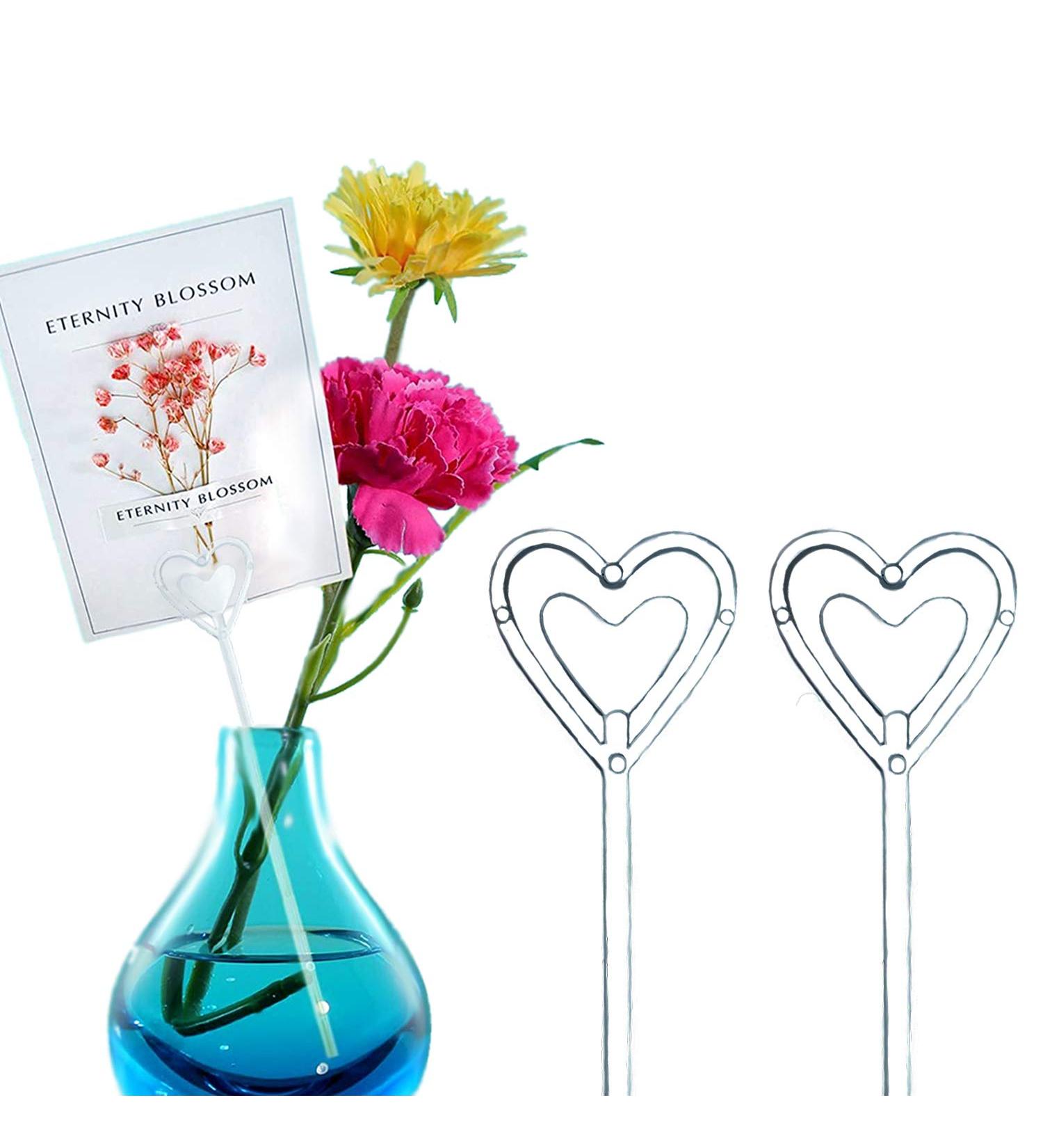 BEADNOVA Floral Pick Card Holder 50pcs - 10inch Plastic Heart Shape Head Flower Pick for Bouquet Wedding Decoration - Buy Online on GoSupps.com