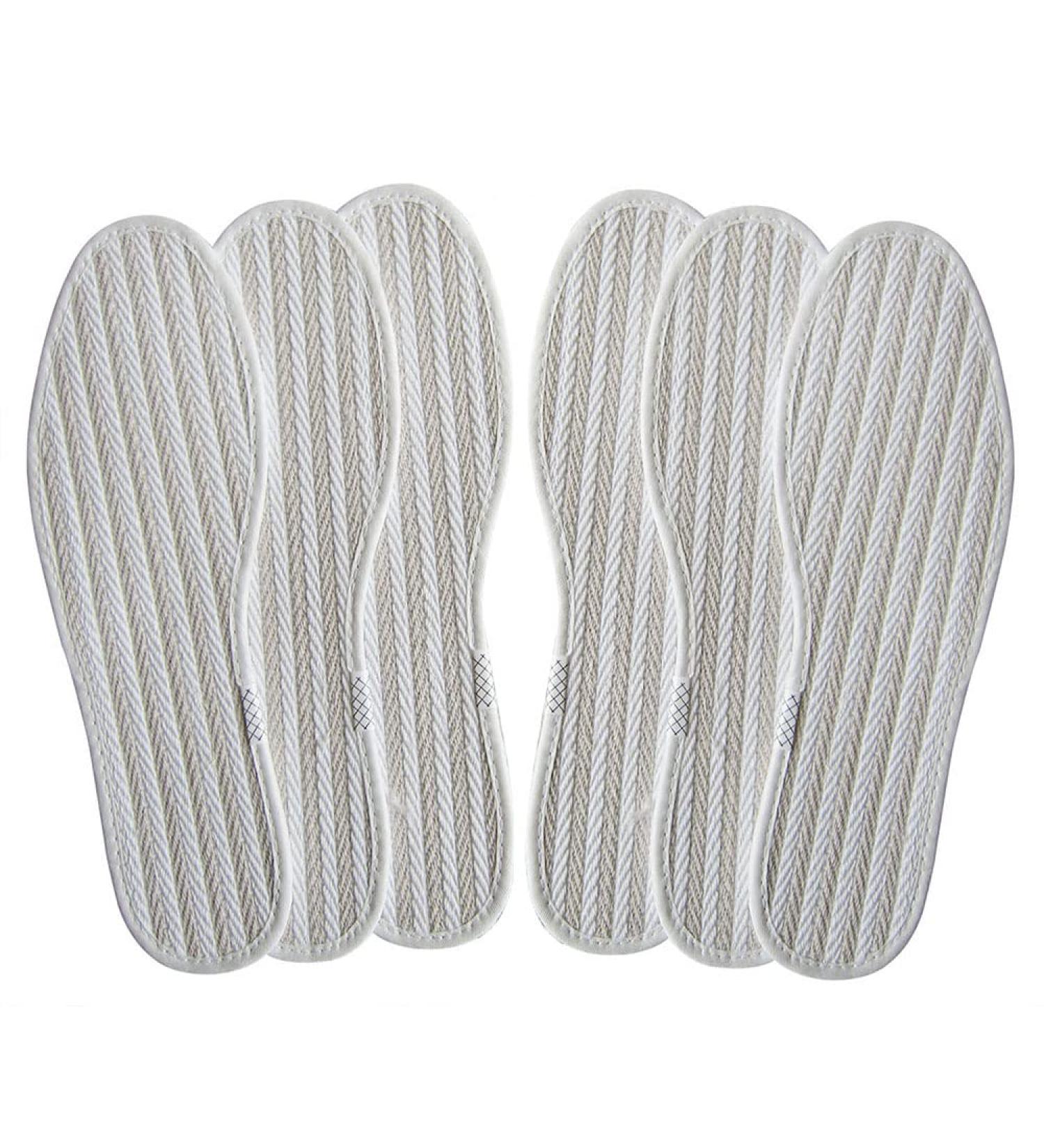 Breathable Cotton Linen Shoe Insoles 3 Pairs - Non-slip Thin Pads for Sneakers - Odor Eater Inner Soles for Men - Tennis Shoe Soles - Women 9.5/Men 7.5 US - Buy Online on GoSupps.com