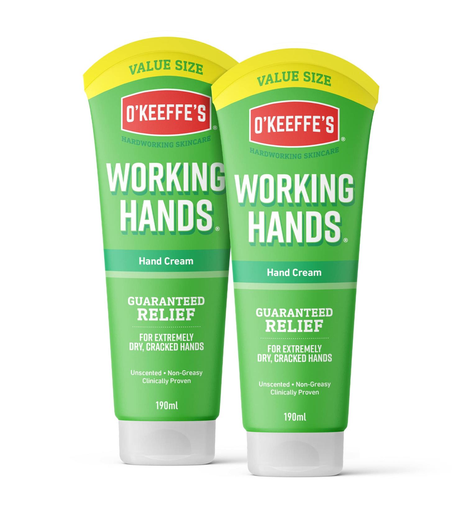 O Keeffe s Working Hands Value Tube 190ml (2 Pack) Hand Cream for Extremely Dry Cracked Hands | Non-Greasy Unscented & Instantly Boosts Moisture Levels TUBE 190 ml (Pack of 2) - Buy Online on GoSupps.com