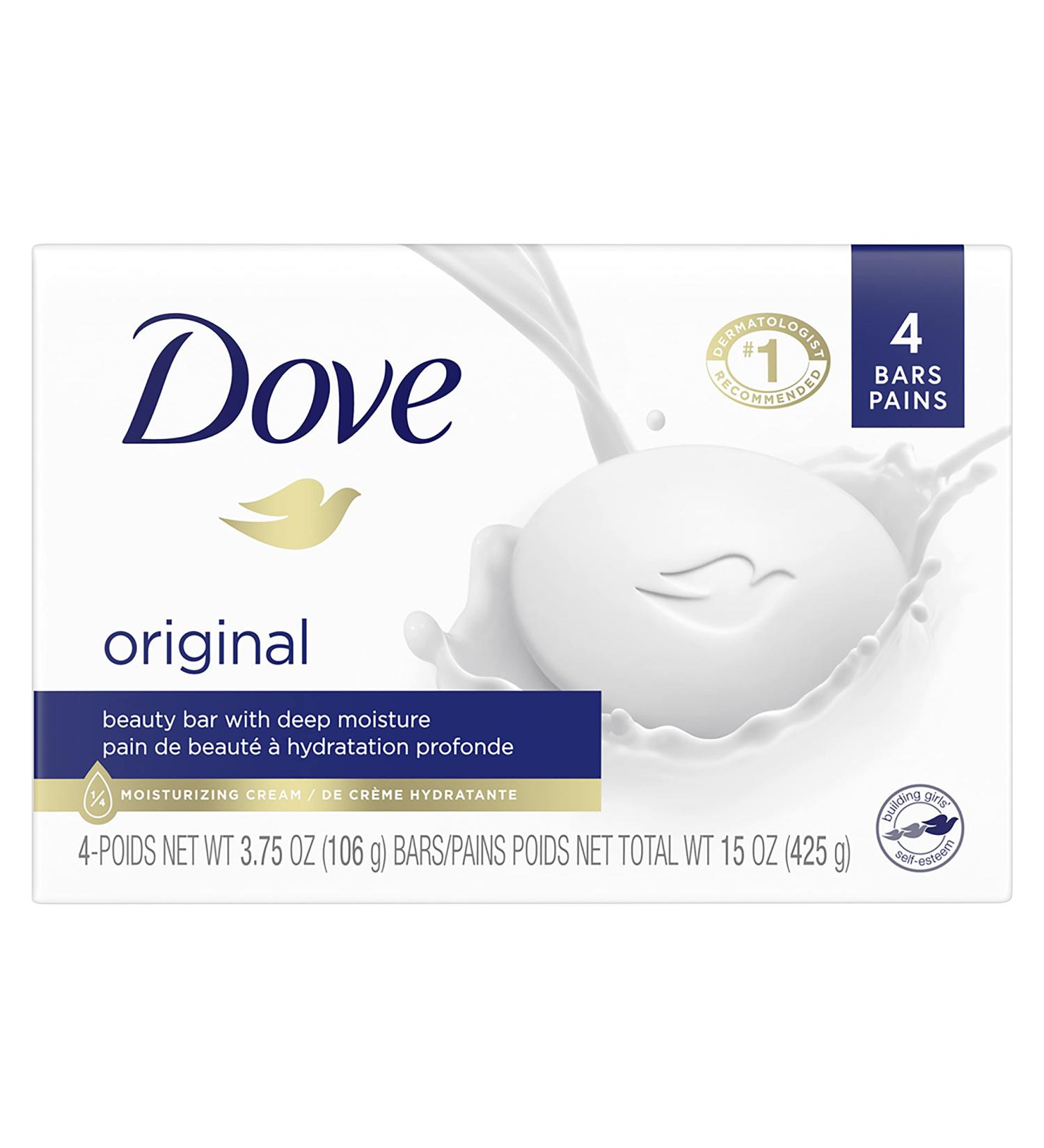 Dove Deep Moisture Beauty Bar Soap - 4 Bars (3.75 oz Each) | Hydrating & Nourishing - Buy Online on GoSupps.com