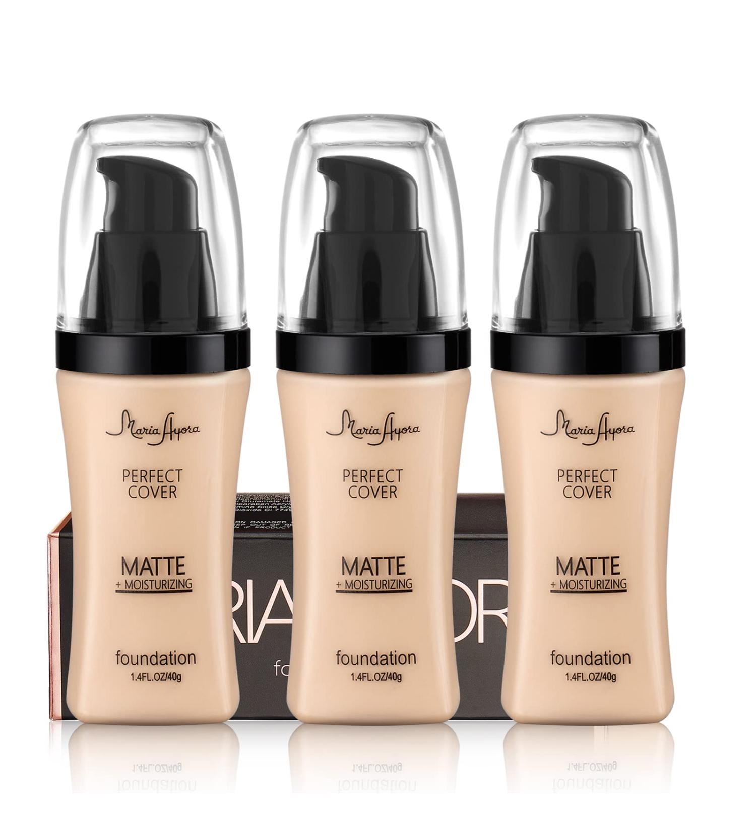 3 Pack MARIA AYORA Matte Liquid Foundation - Lightweight & Moisturizing - 1.4fl oz (02 Natural) - Buy Online on GoSupps.com