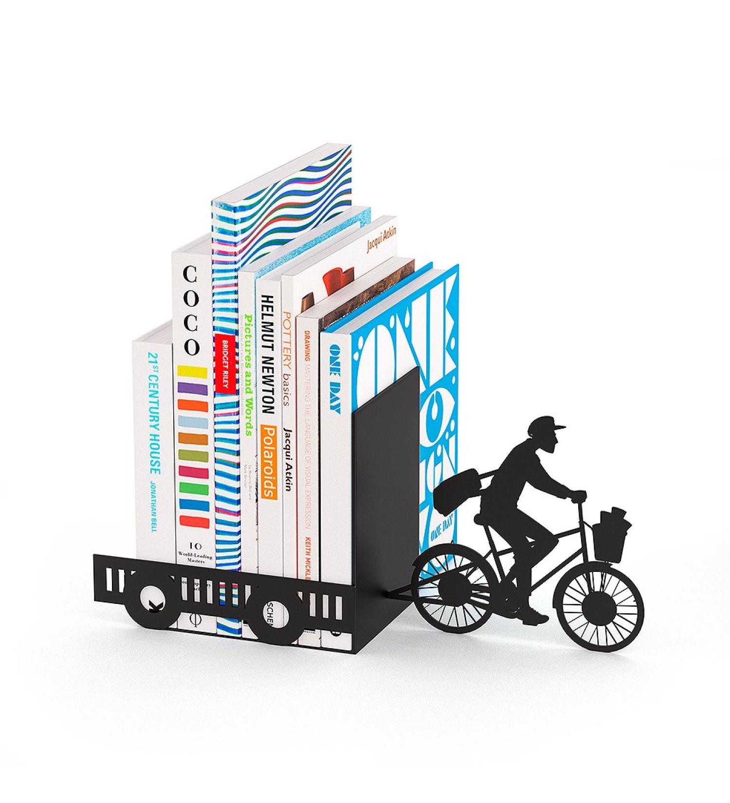 Buy Balvi Postman Black Decorative Metal Bookend - Stylish & Functional Book Support for Home & Office - Buy Online on GoSupps.com