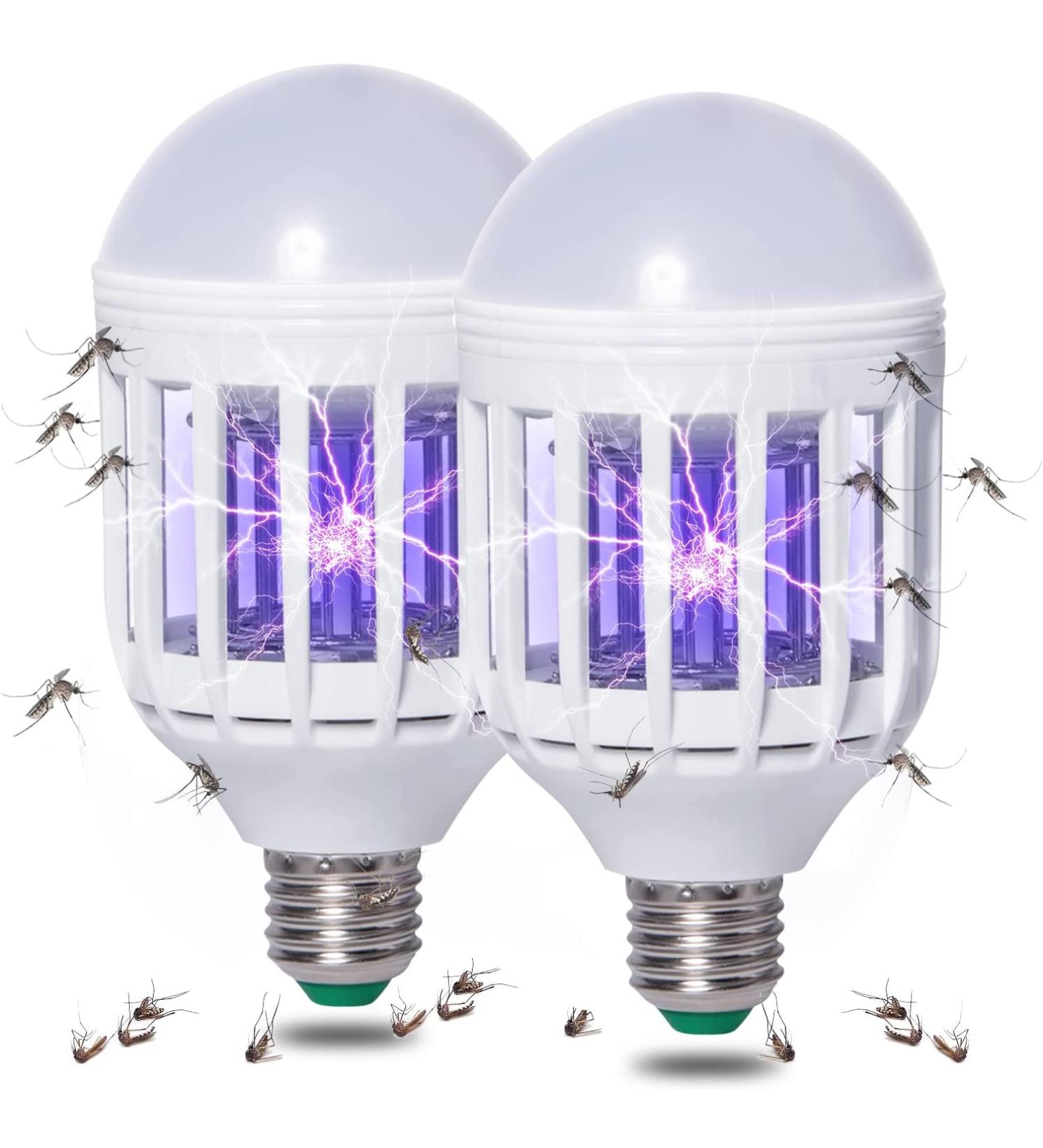 OSTF 2 Packs Bug Zapper Light Bulb 2 in 1 Mosquito Killer Lamp Bulb E27 Mosquito Zapper Bulb UV LED Mosquito Light Bulb for Patio Outdoor Indoor White 6.3 inches x 3.15 inches - Buy Online on GoSupps.com