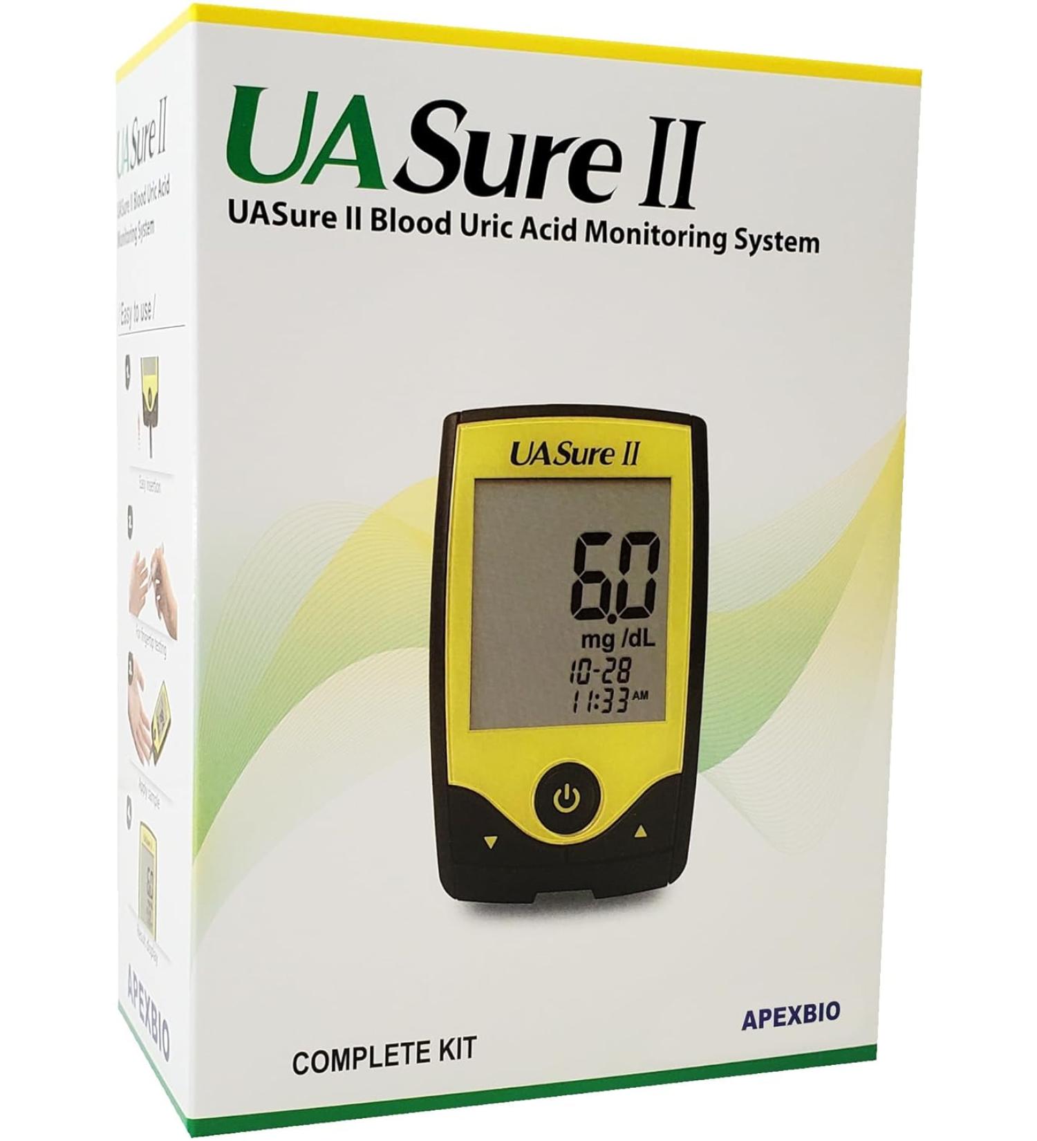 UASure Uric Acid Meter Test Kit - Home Monitor Gout Tester - Complete Blood Level Monitoring by UA Sure