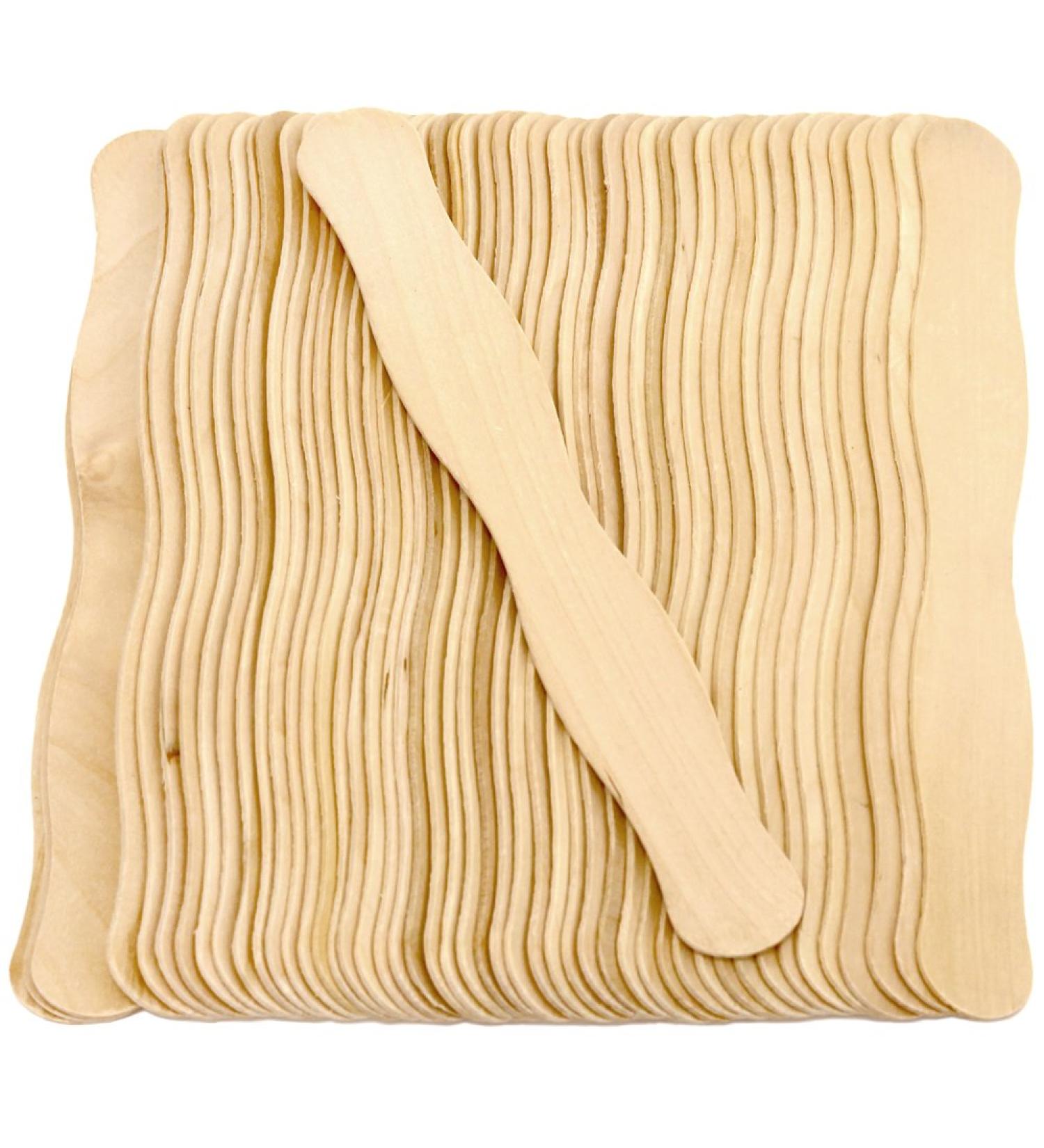 CraftySticks 50 Pack - Wavy 8 Inch Jumbo Wood Fan Handles for Wedding Fans - Buy Online on GoSupps.com