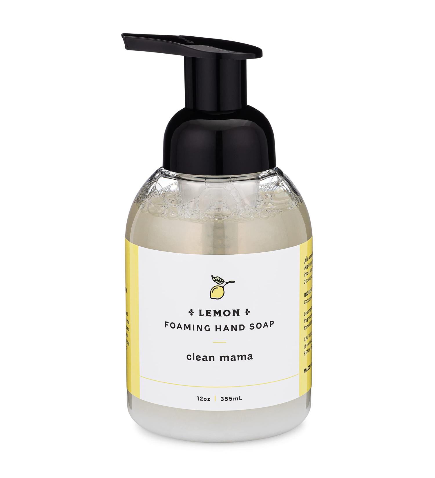 CLEAN MAMA Plant-Derived Foaming Hand Soap - Aromatic and Nourishing Hand Wash Natural Essential Oils Infused - USDA Certified Biobased - 12 Ounce Lemon Lemon 12 Fl Oz (Pack of 1) - Buy Online on GoSupps.com