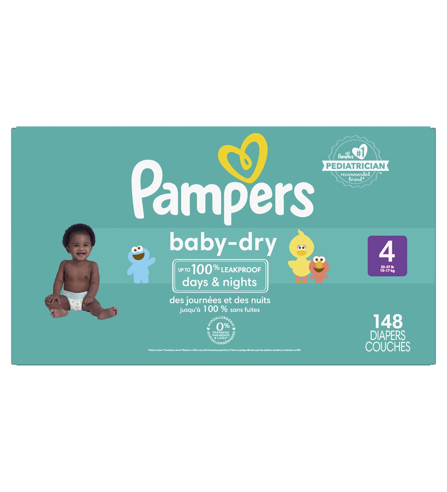 Pampers Baby Dry Diapers Size 4 148 Count Leakproof days & nights - Buy Online on GoSupps.com