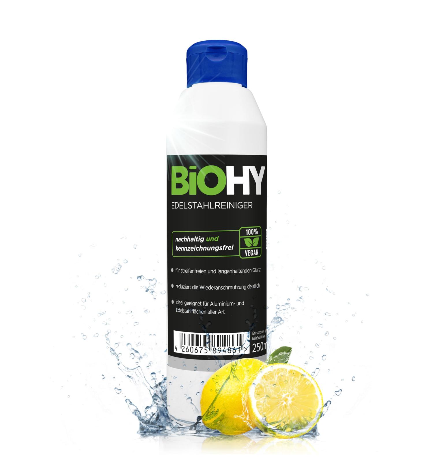Biohy Stainless Steel Cleaner 250ml | Streak-Free Shine for Kitchen & Grill | Ideal for Home & Gastronomy Cleaning - Buy Online on GoSupps.com