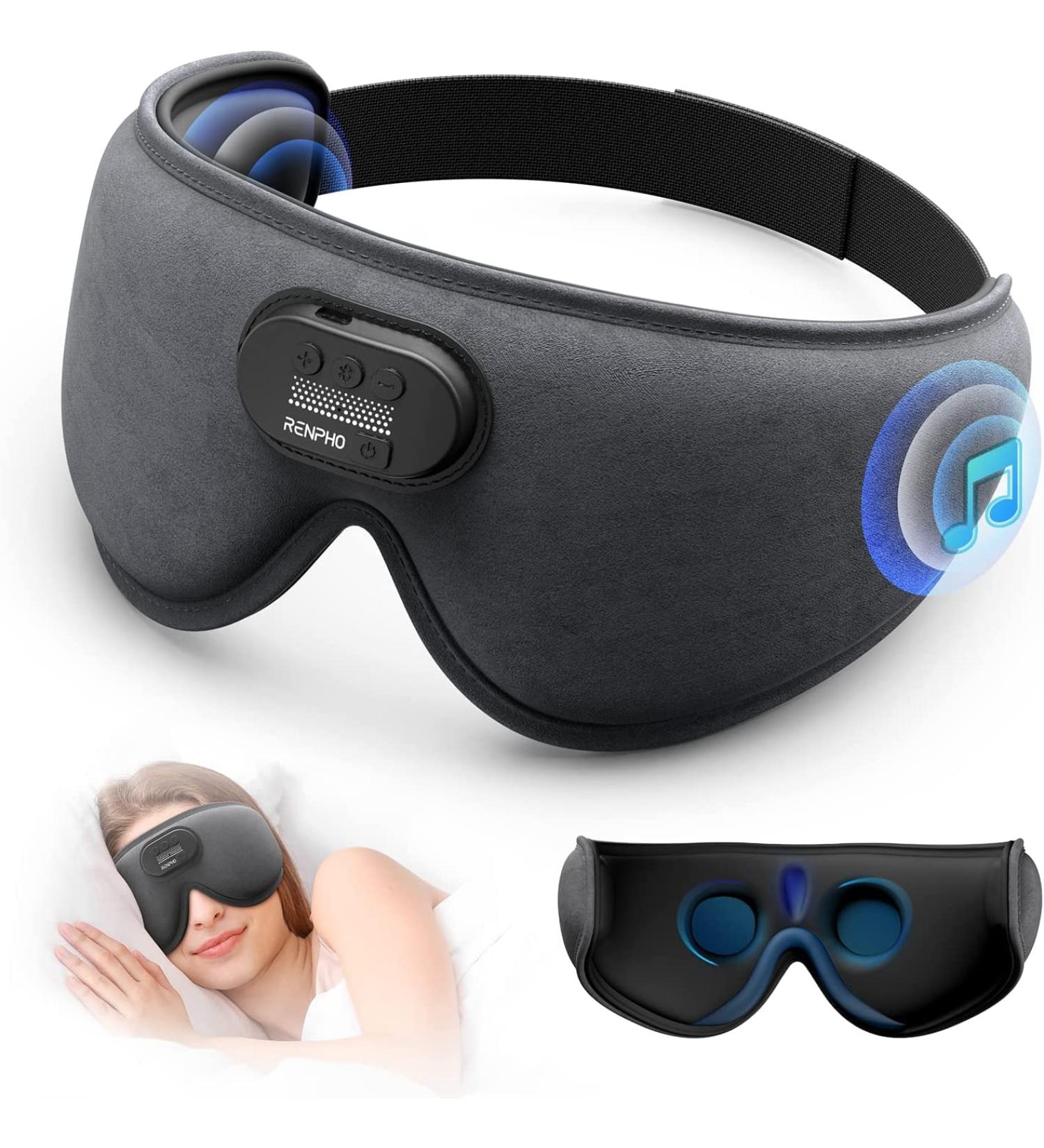RENPHO EyeSnooze Sleep Mask with Bluetooth Headphones - Ultra Soft 3D Blackout Eye Mask for Side Sleepers, Men - Comfort Night Eye Mask - Fathers Day & Graduation Gifts - Buy Online on GoSupps.com