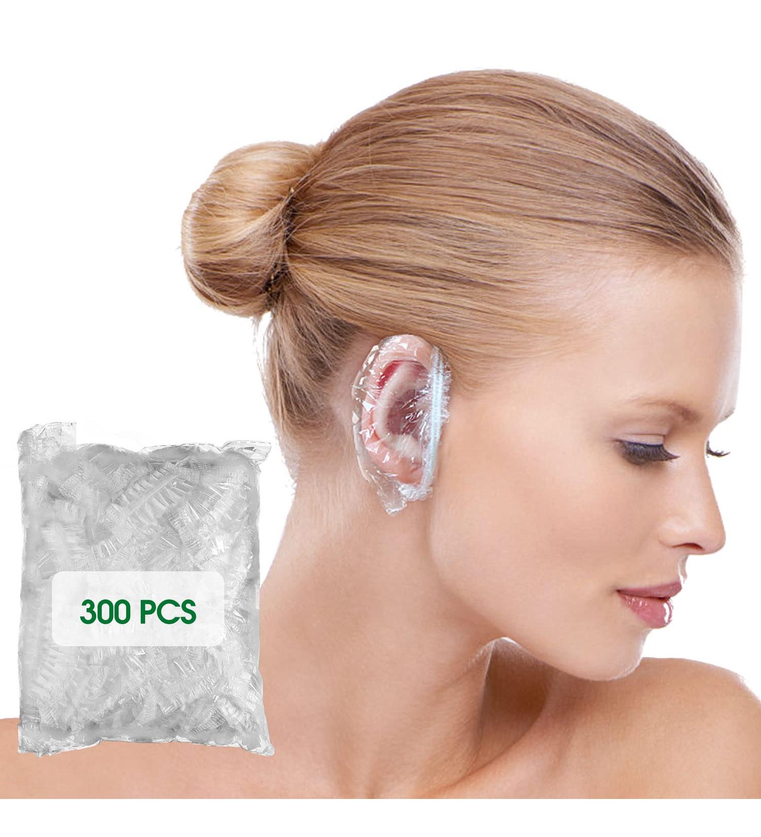 Abnaok 300 Pack Disposable Ear Covers - Waterproof Plastic Shower Caps for Hair Dye, Hair Dryer, Bathing - Ear Protectors - Buy Online on GoSupps.com