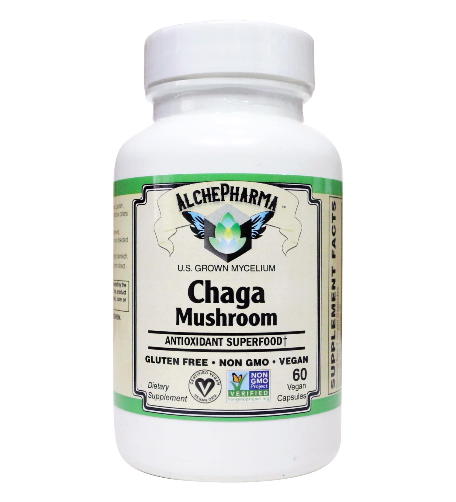 Chaga Mushroom Organic Mycelium Powder standardized to 40% polysaccharides (60 Vcaps) 1 Count (Pack of 1) - Buy Online on GoSupps.com