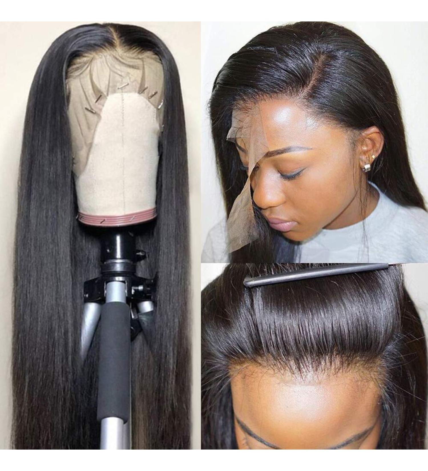 Subella 10A HD Lace Front 14 Human Hair Wig for Black Women - 180% Density, Pre Plucked, Brazilian Straight Style - Buy Online on GoSupps.com