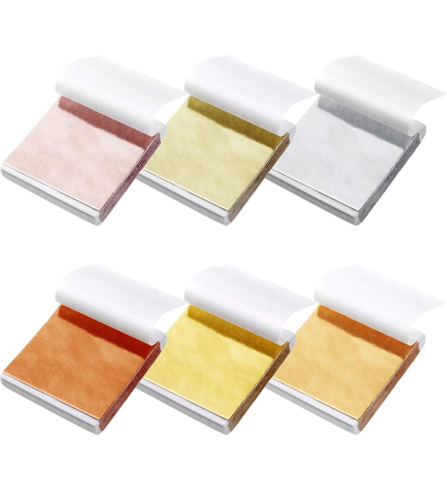 300 Pieces Gold Foil Sheets - Metallic Leaf Paper for DIY Crafts & Gilding - 6 Colors - Buy Online on GoSupps.com