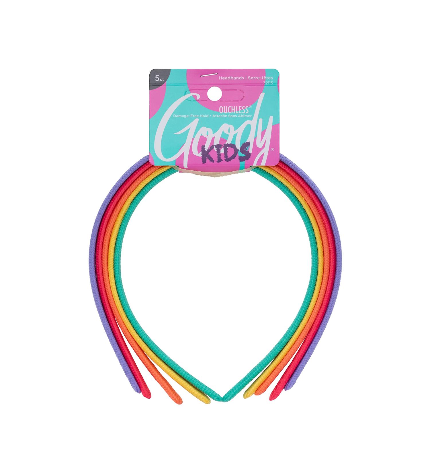 Goody Kids Ouchless Classic Headband - Assorted Colors - Pain-Free Hair Accessories for All Hair Types - 5 Count Pack for Men, Women, Boys, and Girls - Buy Online on GoSupps.com
