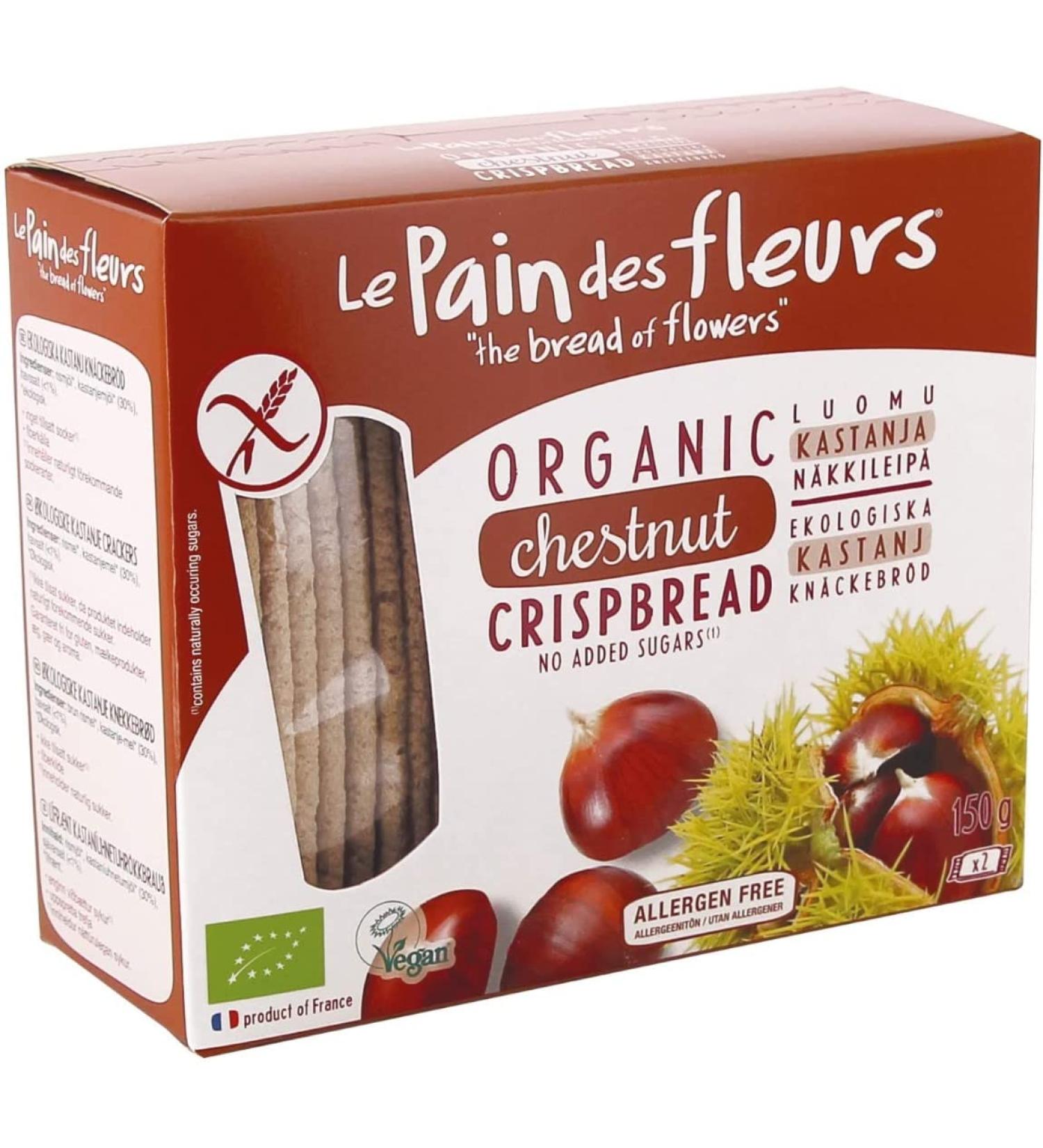 Le Pain Des Fleurs Organic Chestnut Flour Gluten Free Crispbread 150 g - Buy Online on GoSupps.com