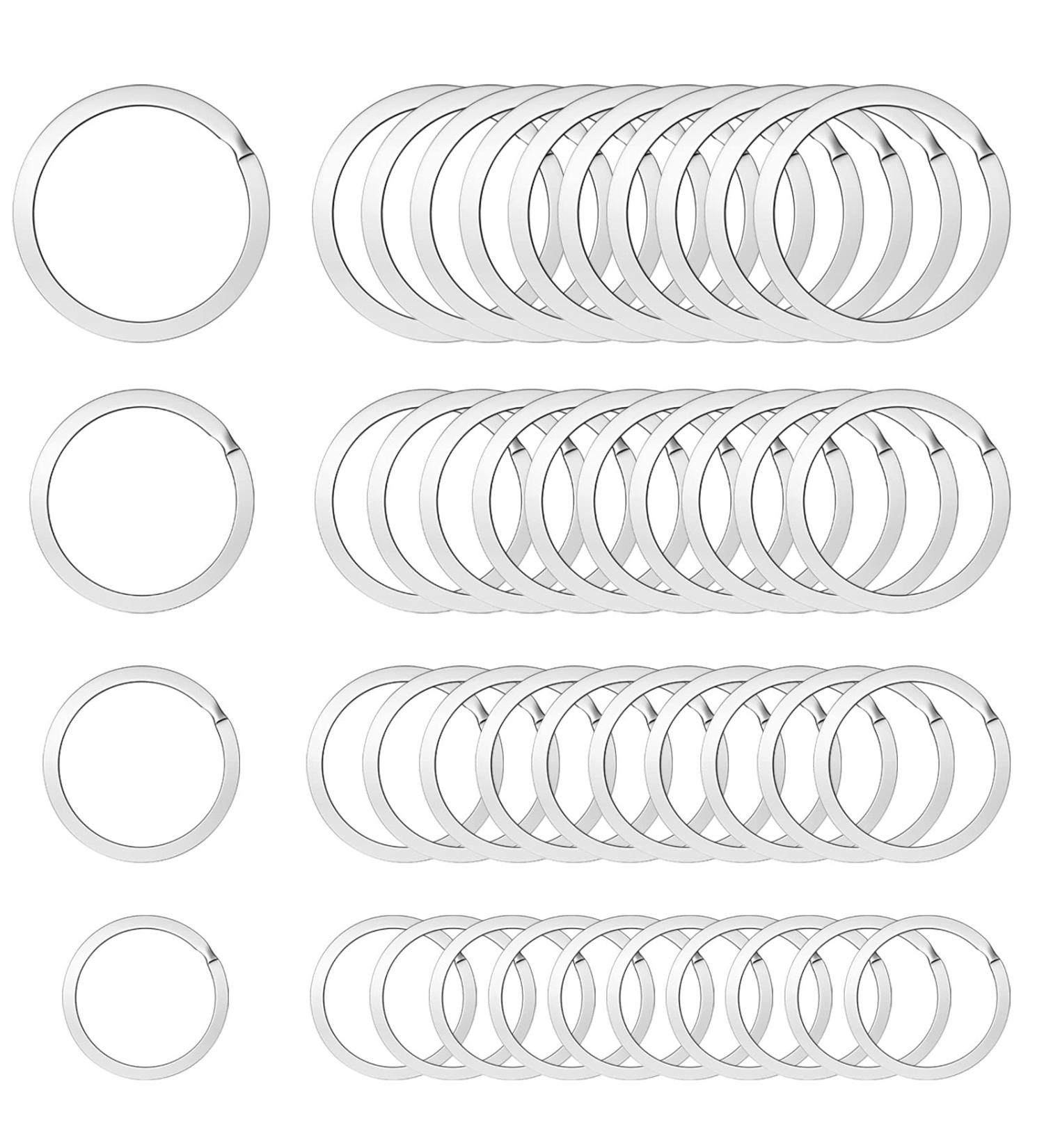 60PCS Flat Keychain Rings Bulk Assortment - Home & Car Key Keyrings Set (Silver) - 4 Sizes: 0.98INCH, 1.10INCH, 1.25INCH, 1.37INCH - Buy Online on GoSupps.com