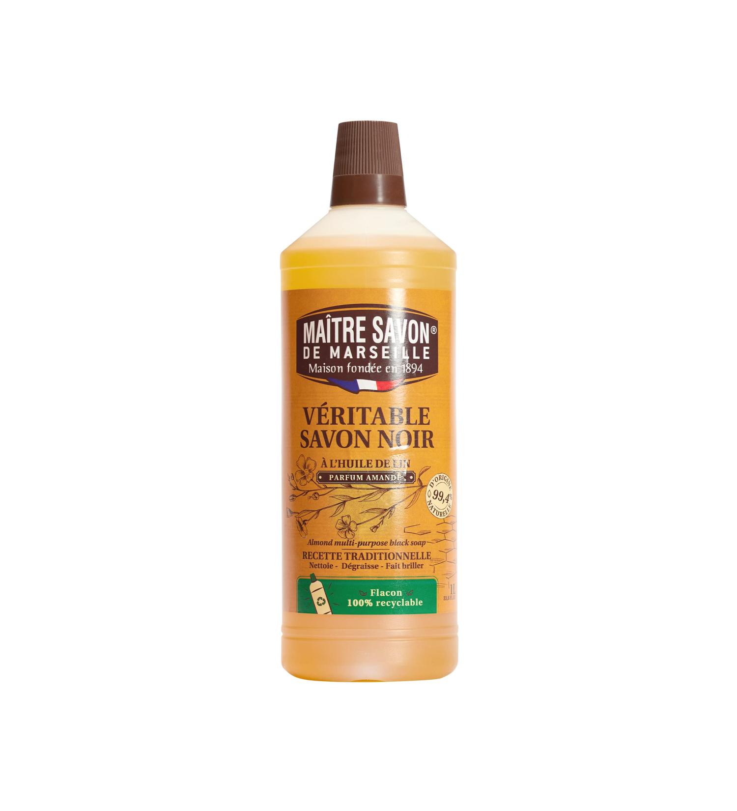 MASTER SOAP OF MARSEILLE Black Soap Liquid Oil Linen - 1l - Buy Online on GoSupps.com
