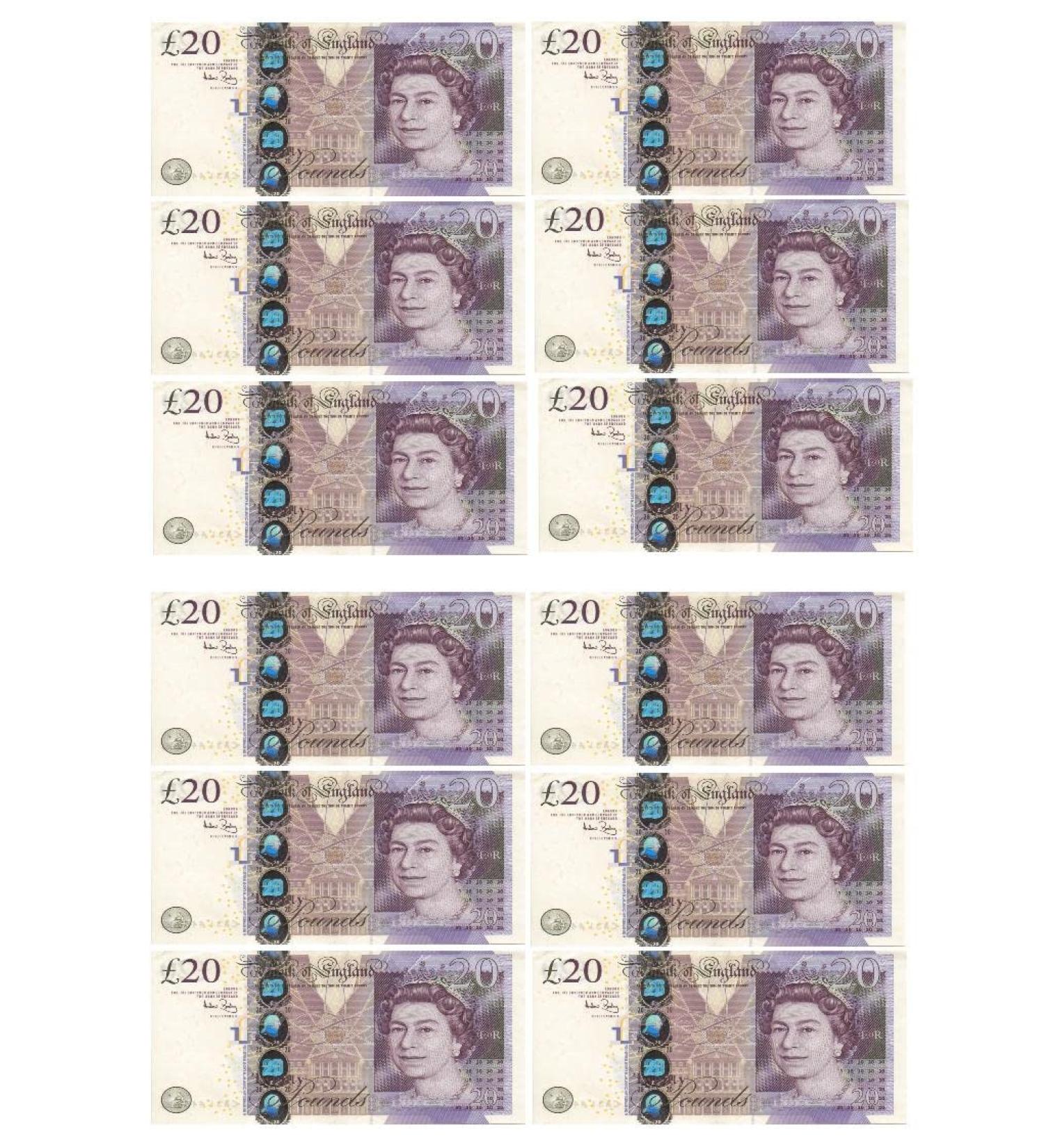 12 x 20 Notes Edible Money Pounds Edible Rice Paper Cupcake Toppers Cake Decorations Birthday Note