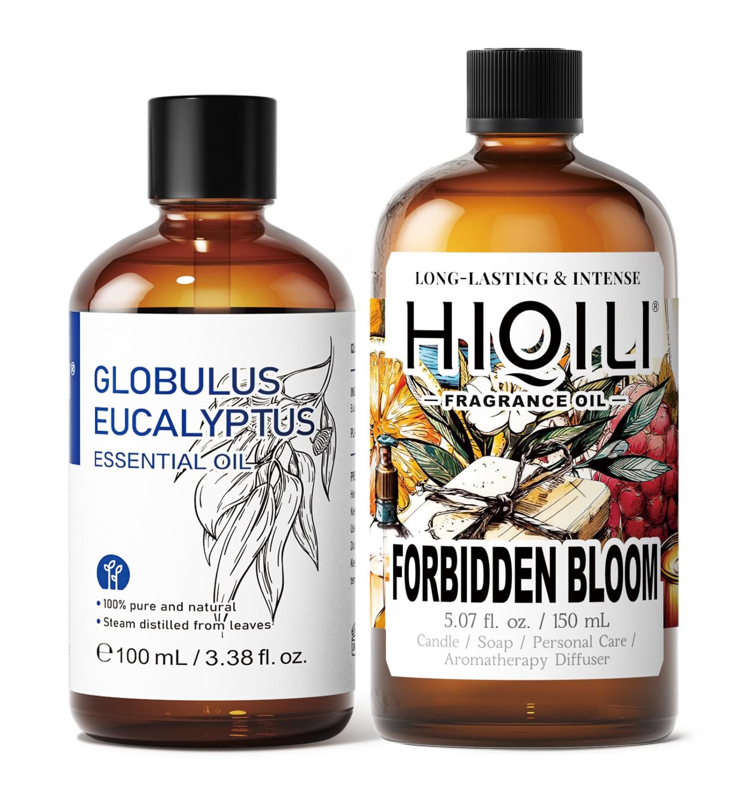 HIQILI 100ML Eucalyptus Essential Oil & 150ML Forbidden Bloom Fragrance Oil for DIY Diffuser - Buy Online on GoSupps.com