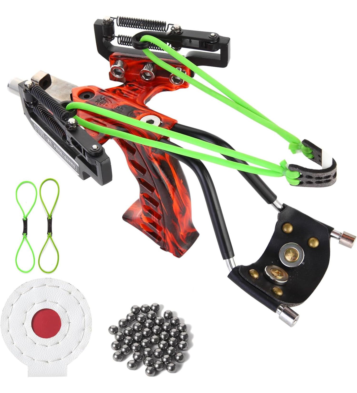 Faniewy Professional Slingshot Wrist Rocket Slingshot with Infrared Light Aiming System Sight for Hunting with Heavy Duty Launching Bands - red - Buy Online on GoSupps.com