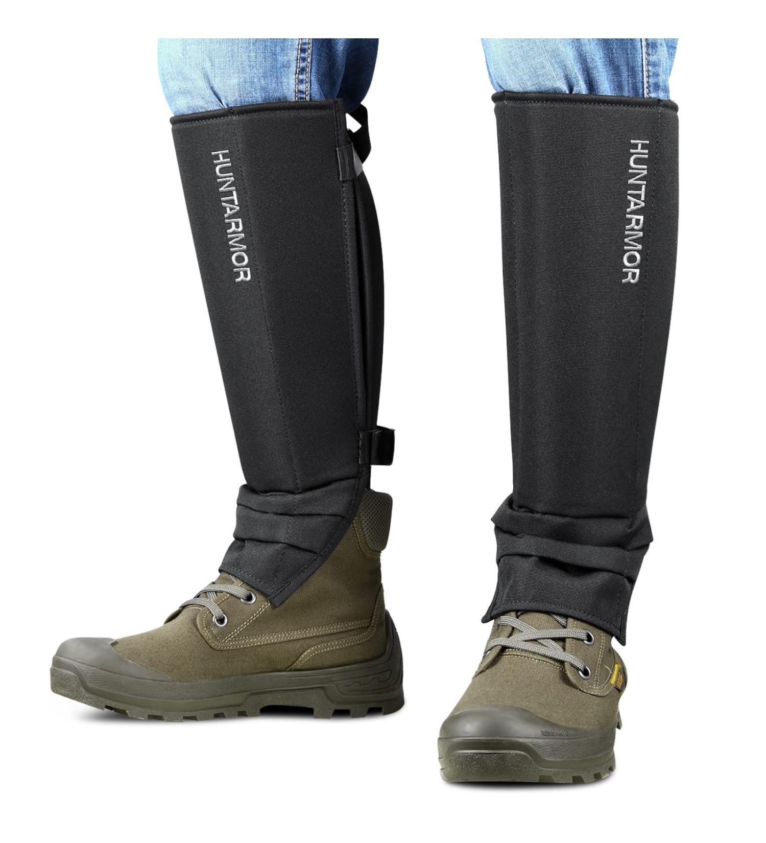 HUNTARMOR EVA Shin Guards Snake Gaiters: Semi Hard Protective EVA Resin Shell  Strong Protection for Lower Legs  Comfortable Men's Snake Proof Gaiters  Adjustable Size for Hunting Hiking Farm Working Black - Buy Online on GoSupps.com