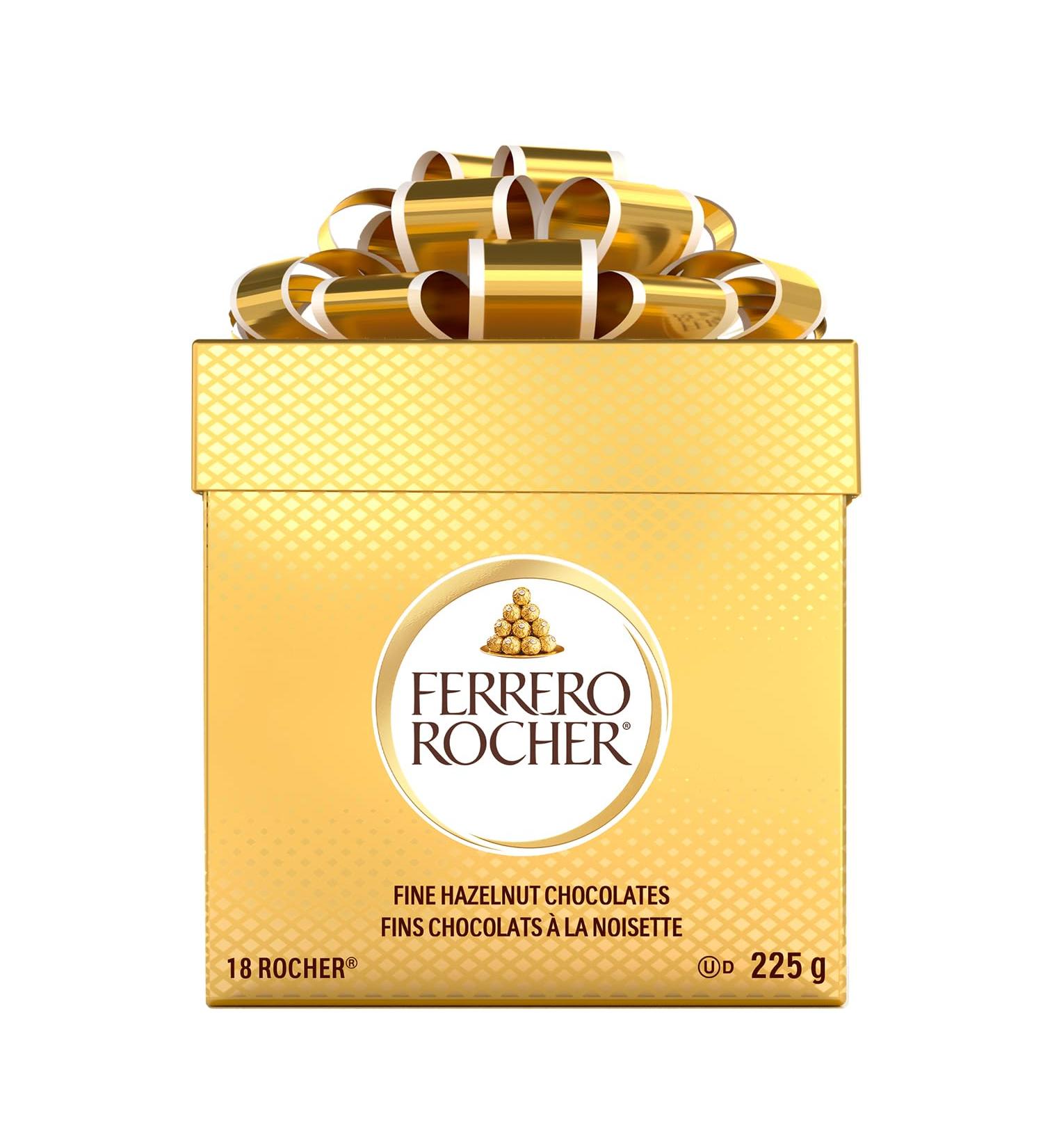FERRERO ROCHER Fine Hazelnut Milk Chocolate Gift Box 18 Count Individually Wrapped Chocolate Candy 225 grams 18 pieces - Buy Online on GoSupps.com
