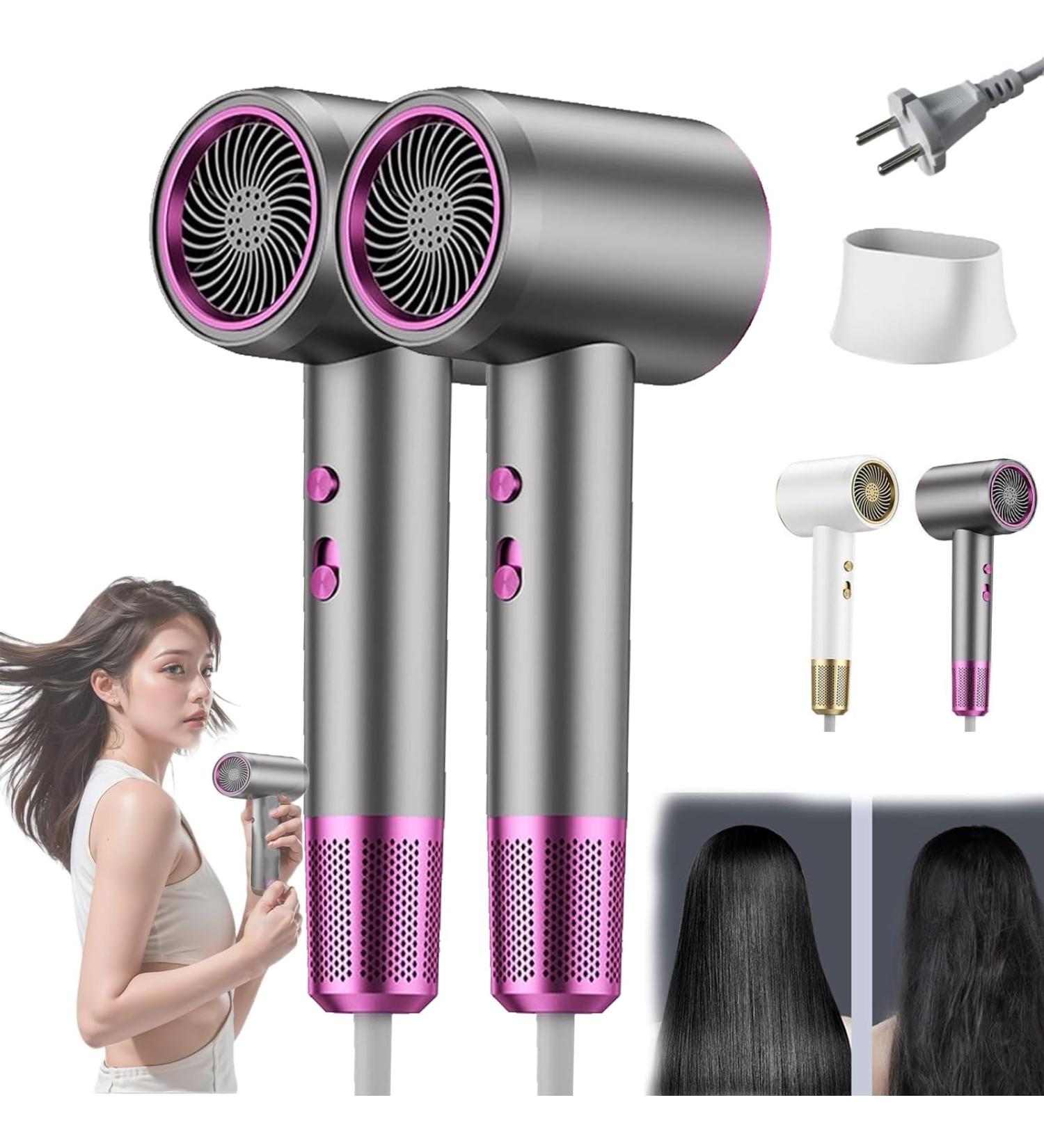 Numoya Hair Dryer 2024 New Numoya Jetspeed Hair Dryer Numoya Jet Speed Hair Dryer 2000w Hair Dryer Adjustable Speed with Diffuser Fast Drying & Reduce Frizz for All Hair (2Pcs-Gray) - Buy Online on GoSupps.com
