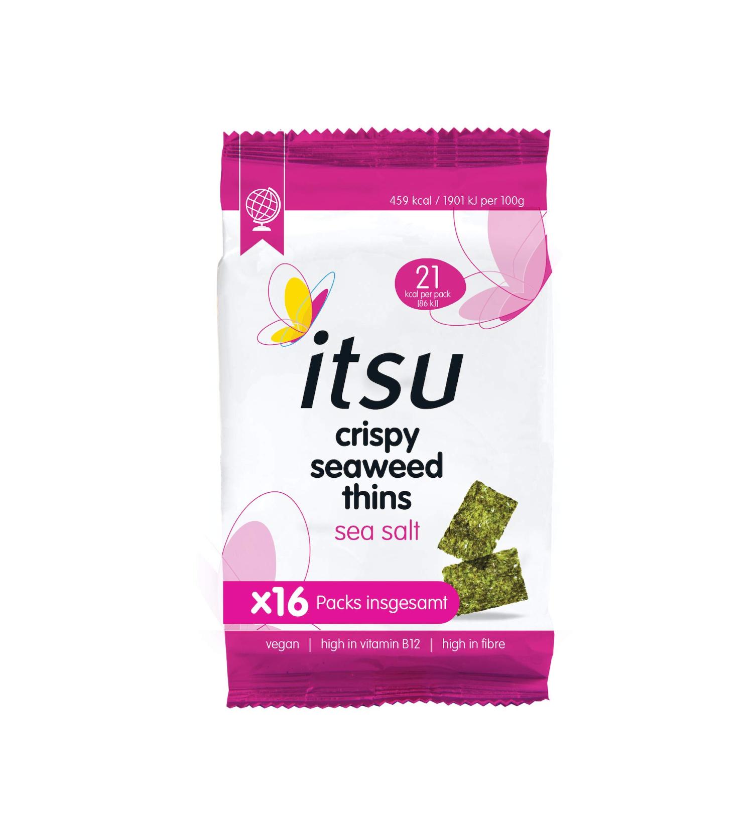  Itsu itsu 16 x Crispy Sea Salt Leaves - 4.5g - Buy Online on GoSupps.com
