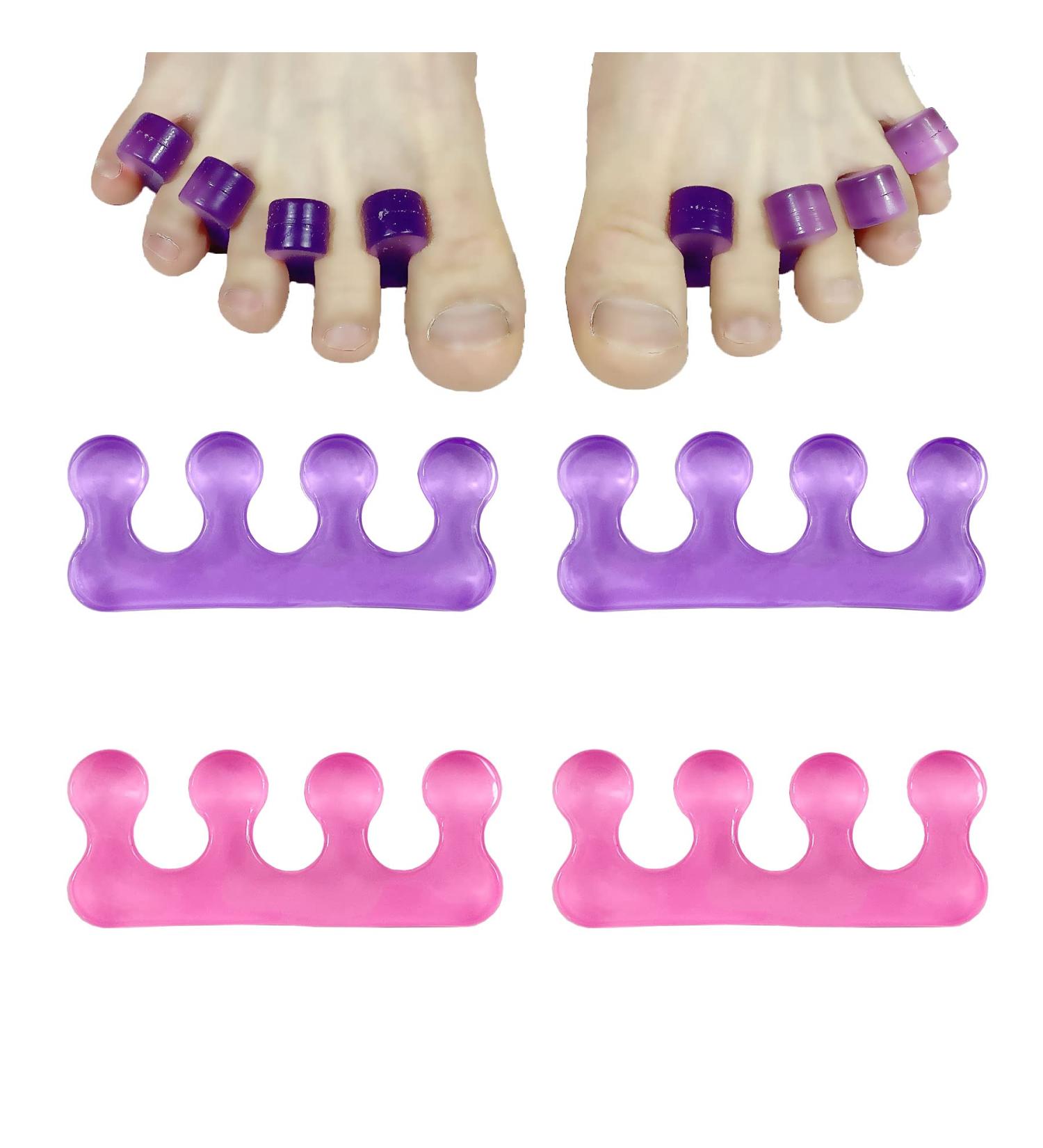 Gel Toe Separators Set - 4 Toe Spacers for Pedicure, Nail Polish & Toenail Trimming - Buy Online on GoSupps.com