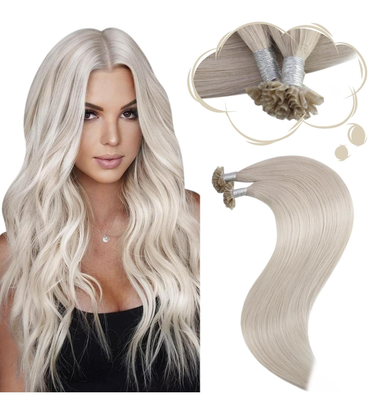 Moresoo Bonding Extensions | Real Hair Blond Remy Keratin U Tip | 50g 50cm Hot Fusion #60A - Smooth Thick Hair - Buy Online on GoSupps.com