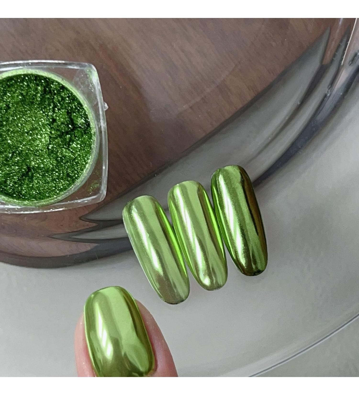 ADHERE ADHERE Chrome Mirror Powder - Magic Chrome Powder Hyper-Reflective Metallic Finish Mirror Effect in 10 Seconds for Gel/DIY/Pressed Nails 1g (All Prosper)