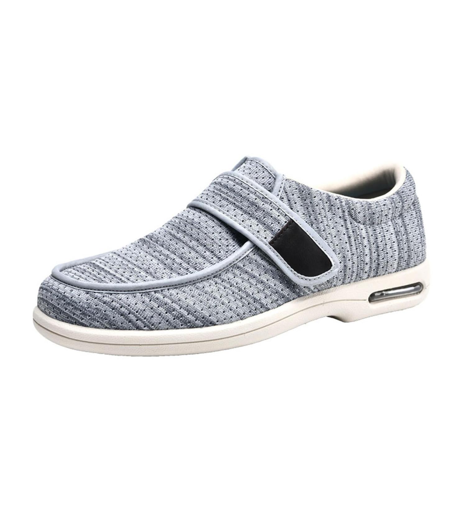 Men's Diabetic Foot Shoes - Pain Relief Adjustable Breathable Lightweight | Orthopedic Walking Shoes for Swollen Feet & Plantar Fasciitis - Light Gray - Buy Online on GoSupps.com