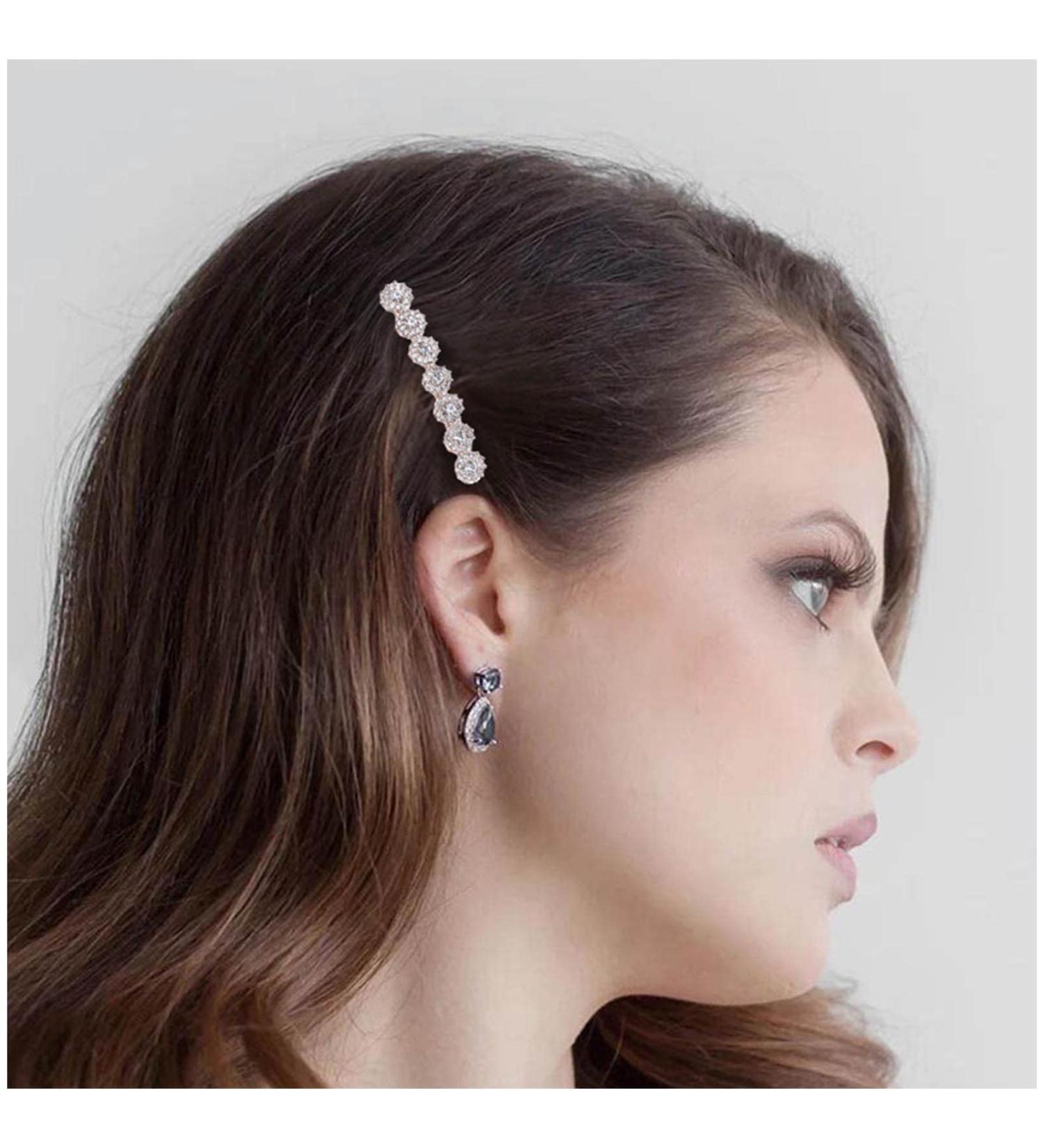 Cimenexe Bohemian Rhinestone Clip Hair Clip Crystal Hair Barrette Gold Cz Hair Pins Clips Rhinestone Flower Headwear Bridal Decorative Hair Accessories for Women and Girls Gifts - Buy Online on GoSupps.com