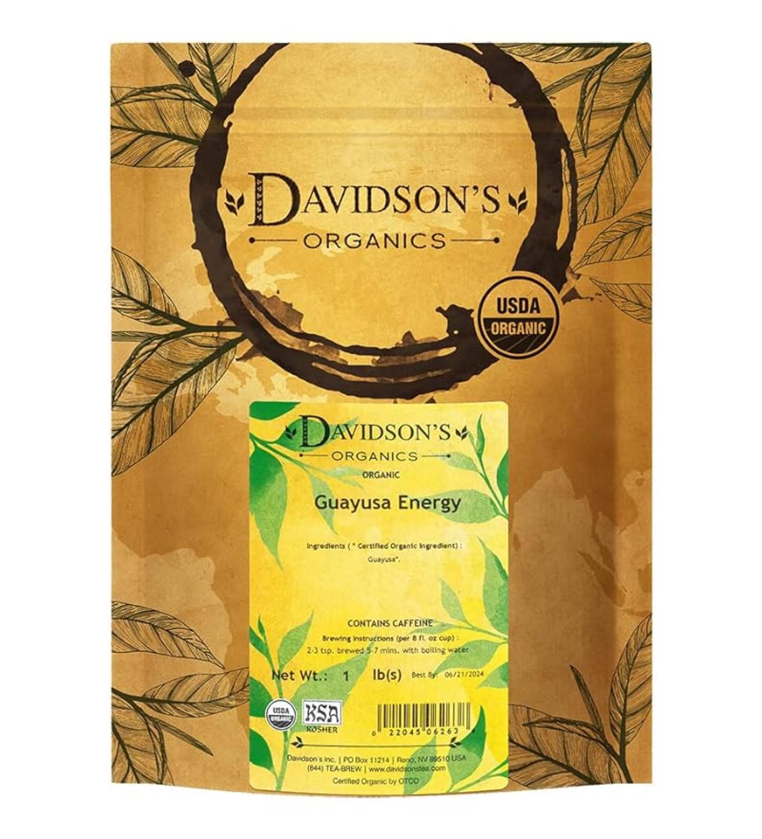 Davidson's Organics Guayusa Energy Loose Leaf Tea - 16oz Bag | Pack of 1 - Buy Online on GoSupps.com