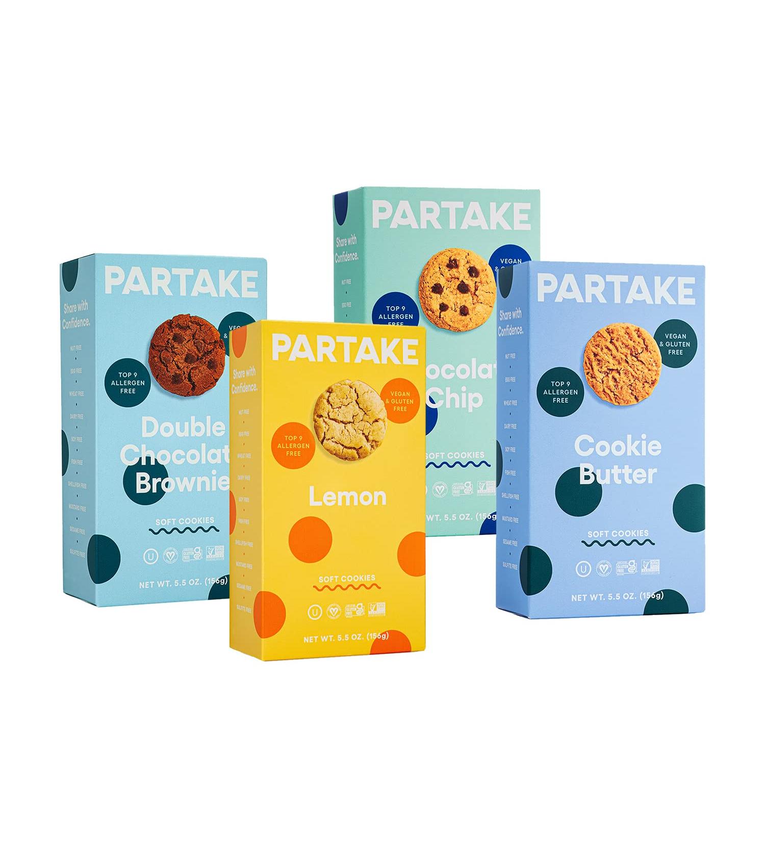 Partake Foods Soft Baked Vegan Cookies 4 Box Variety Pack - Vegan & Gluten Free Snack for Kids - Buy Online on GoSupps.com