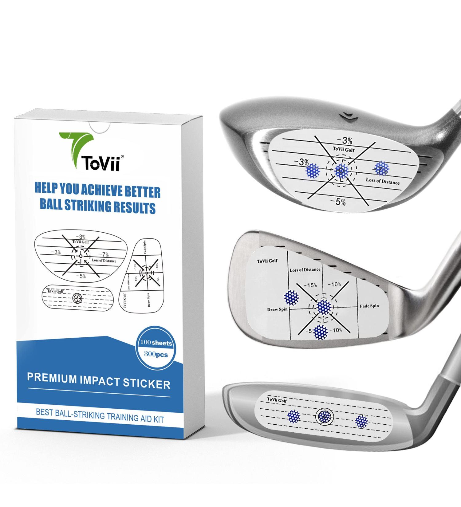 ToVii Golf Impact Tape Set - 300/600 Pcs for Sweet Spot Analysis & Swing Consistency - Club Impact Stickers for Woods, Irons, Putters - Training Aid for Improved Accuracy - Buy Online on GoSupps.com